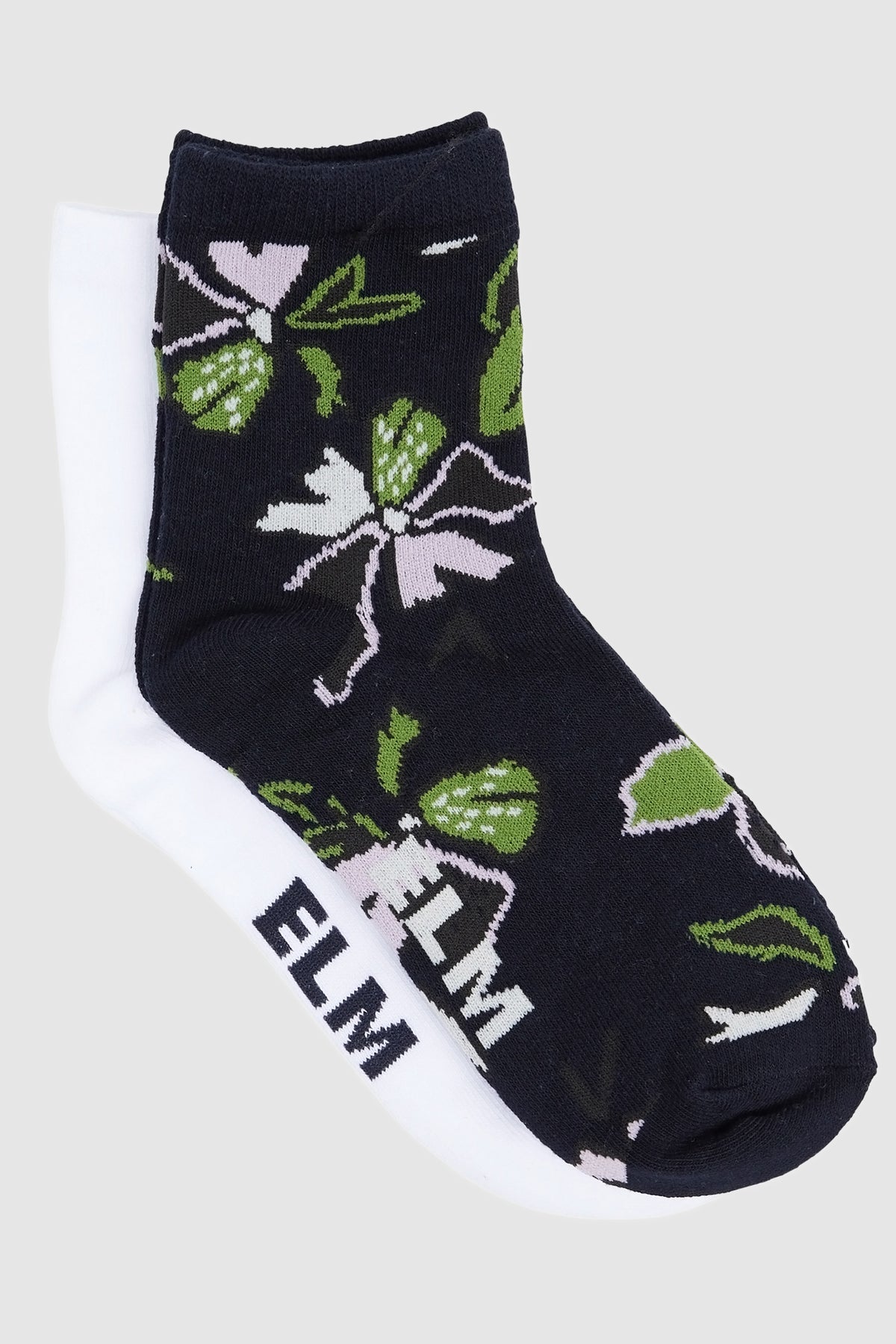 2 Pack Ankle Socks   Idyll Navy Floral & White