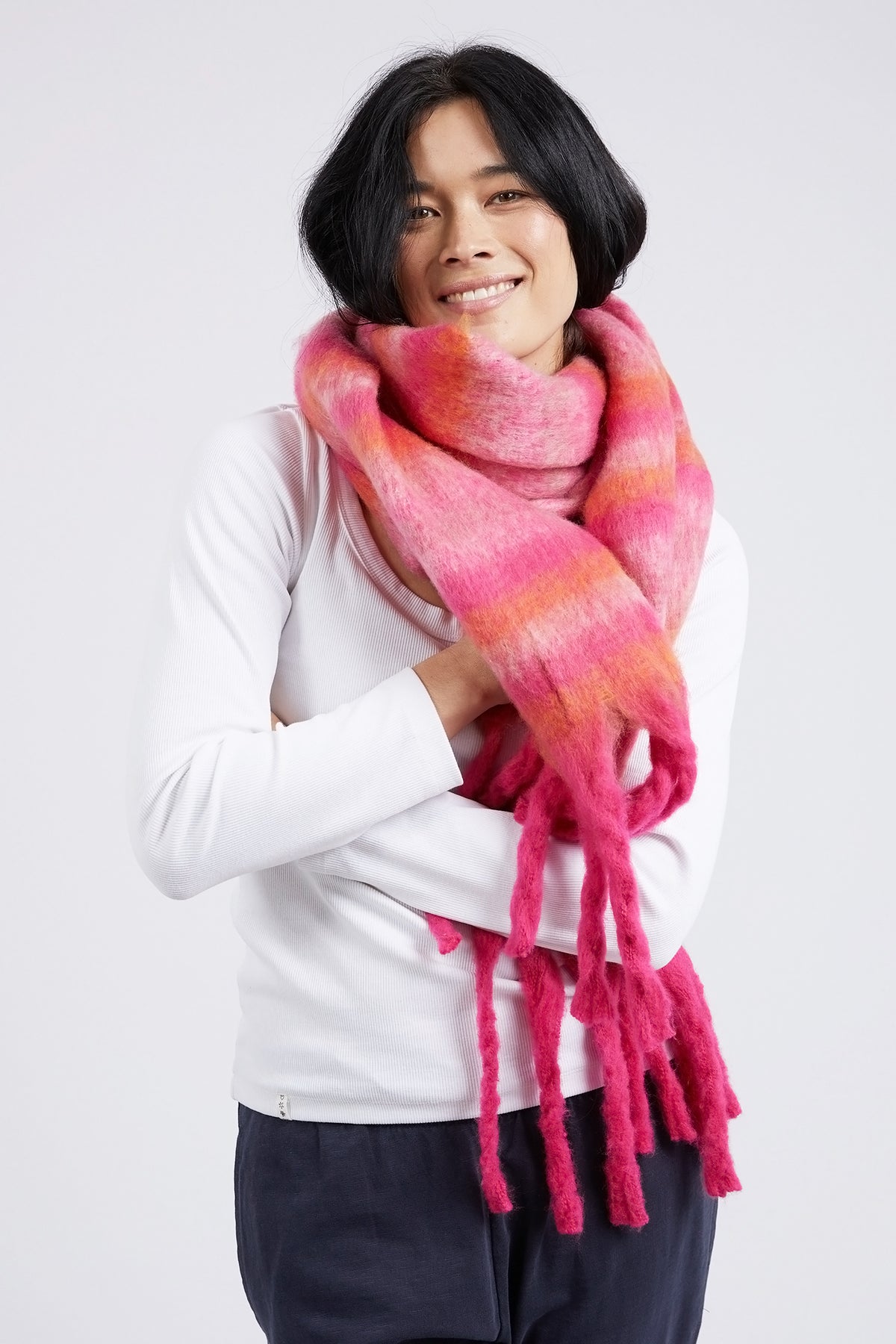 Sunrise Scarf Pink Check