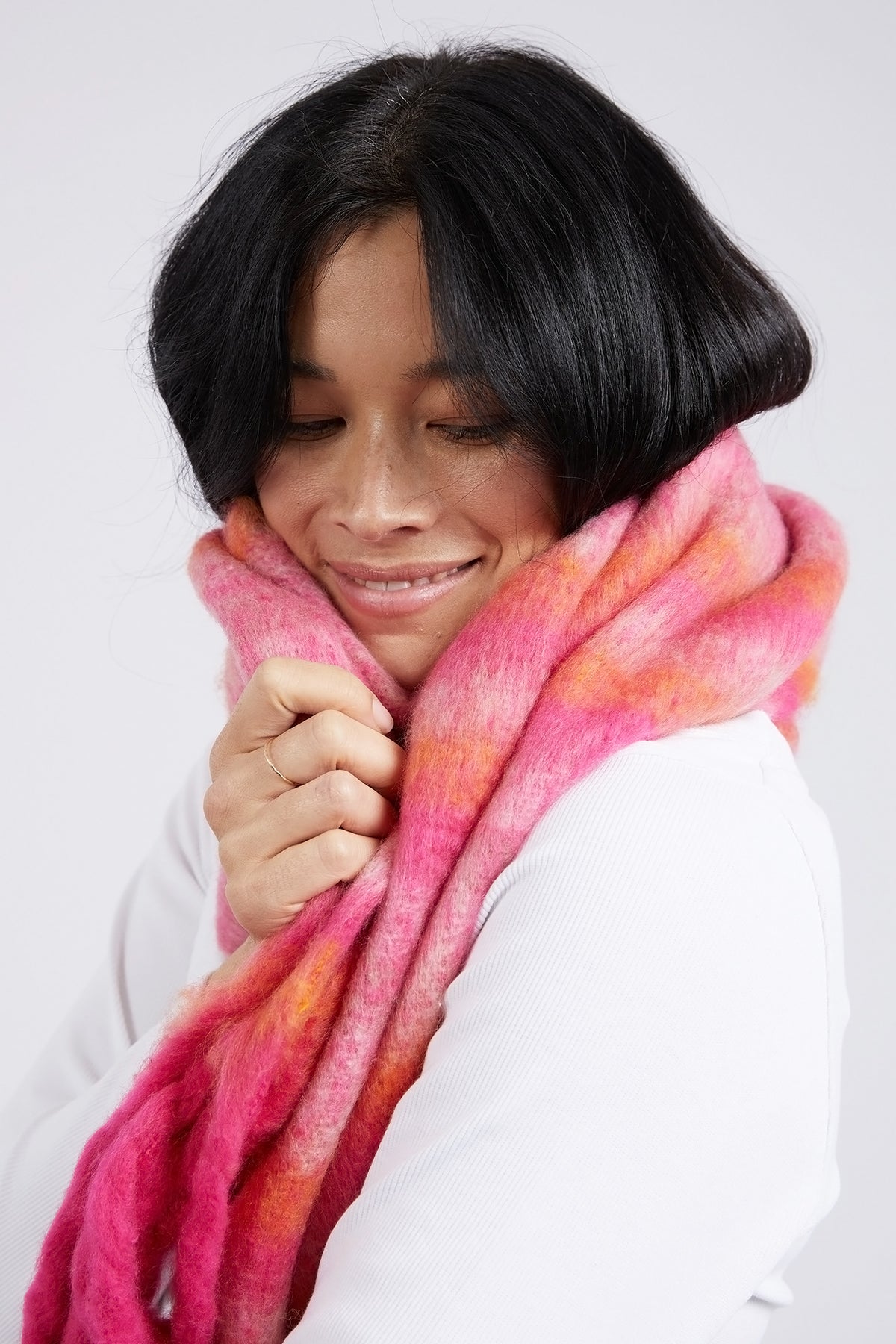 Sunrise Scarf Pink Check