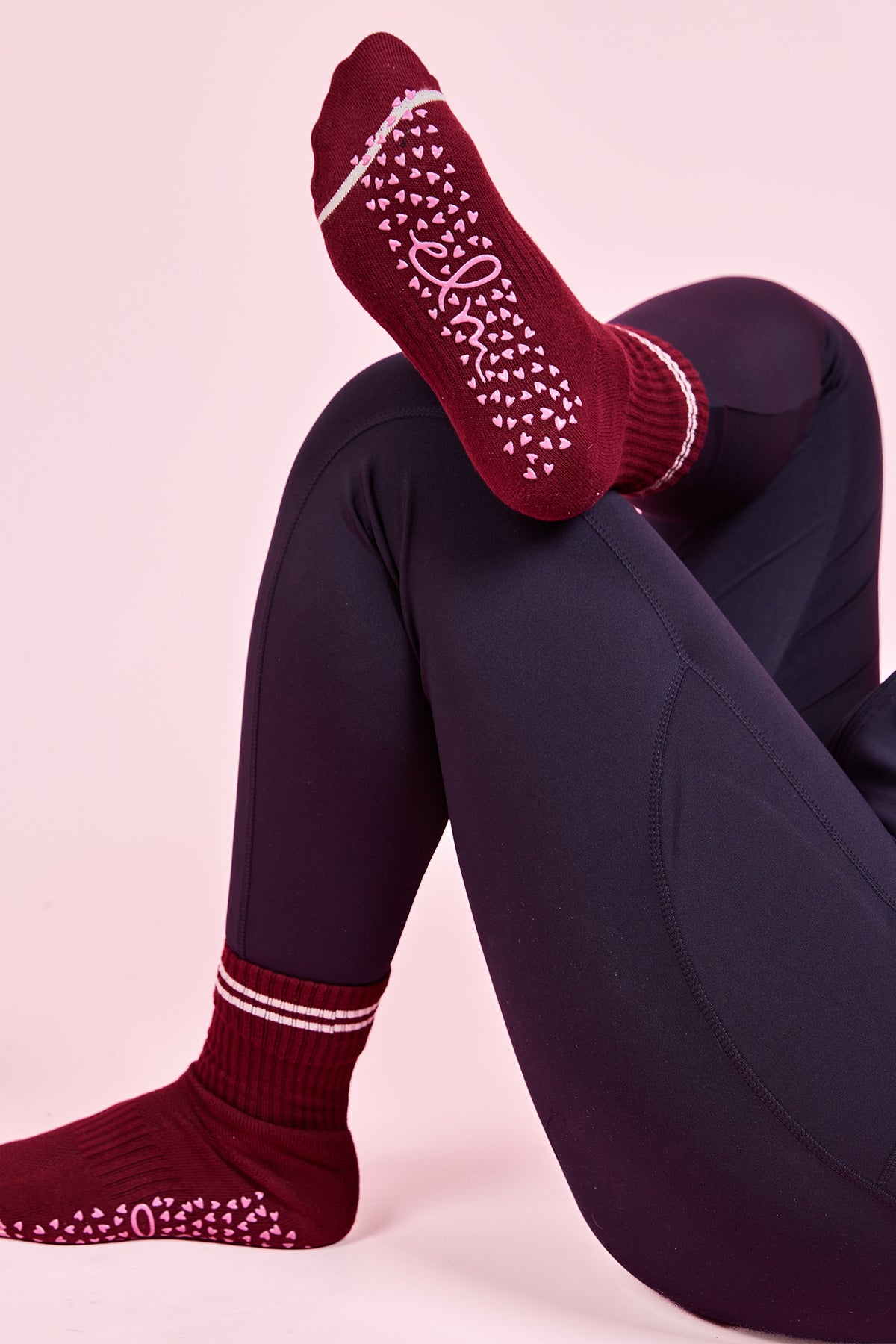 Elm Ribbed College Sock Plum/White