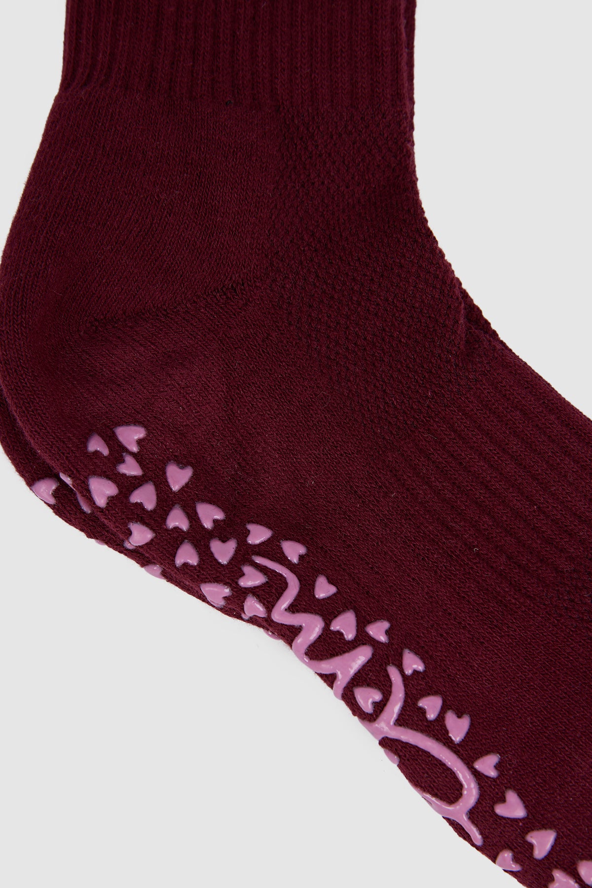 Elm Ribbed College Sock Plum/White