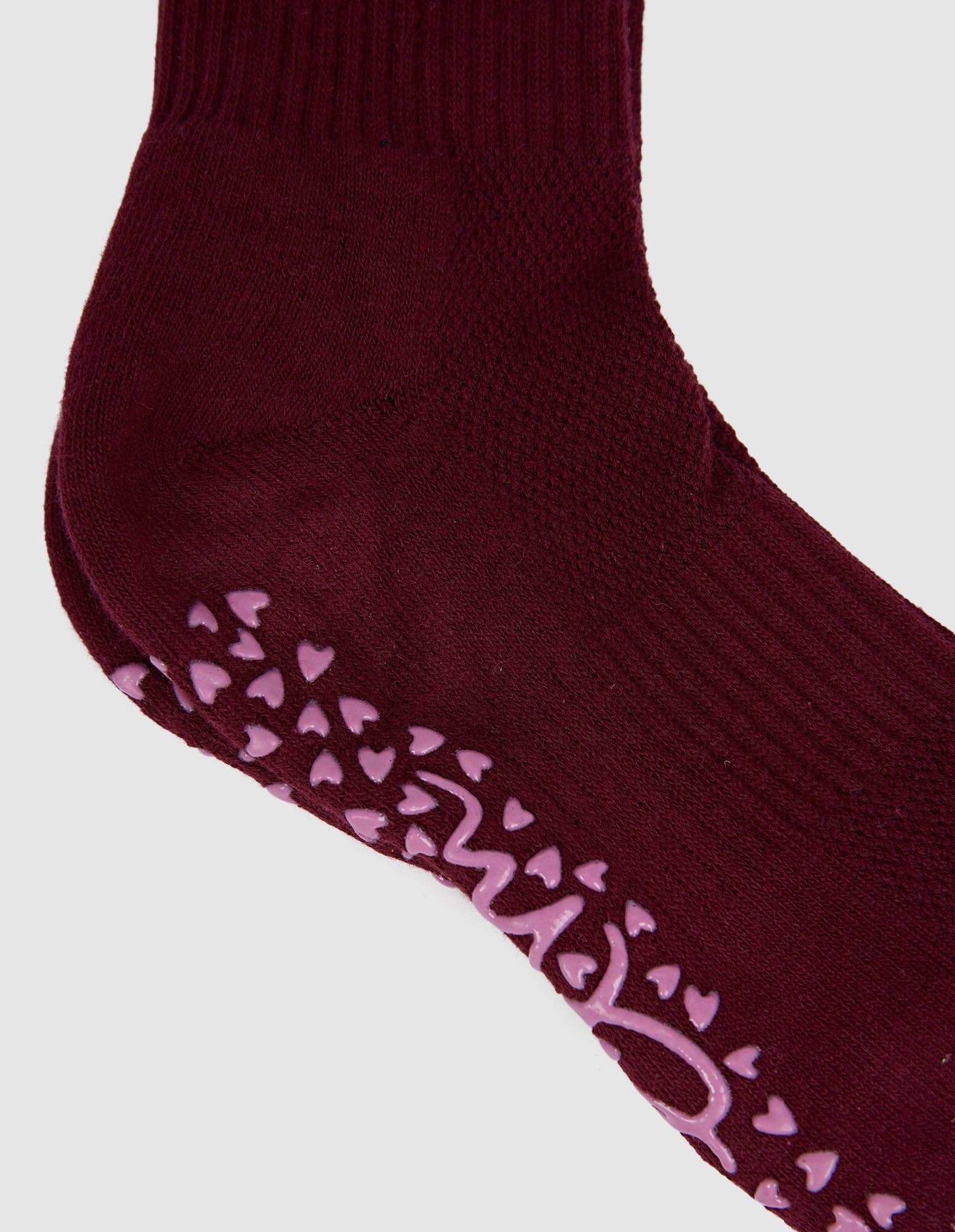 Elm Ribbed College Sock Plum/White