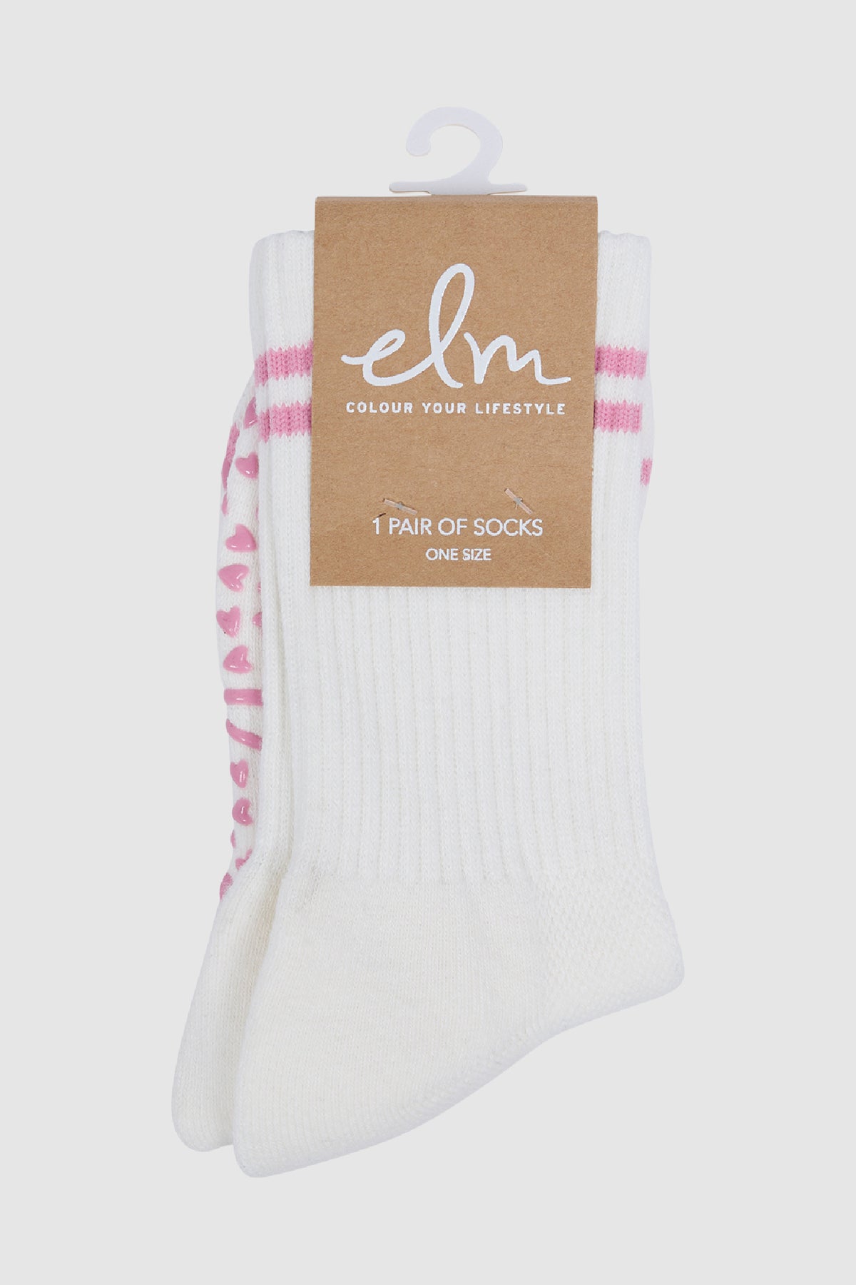 Elm Ribbed College Sock White