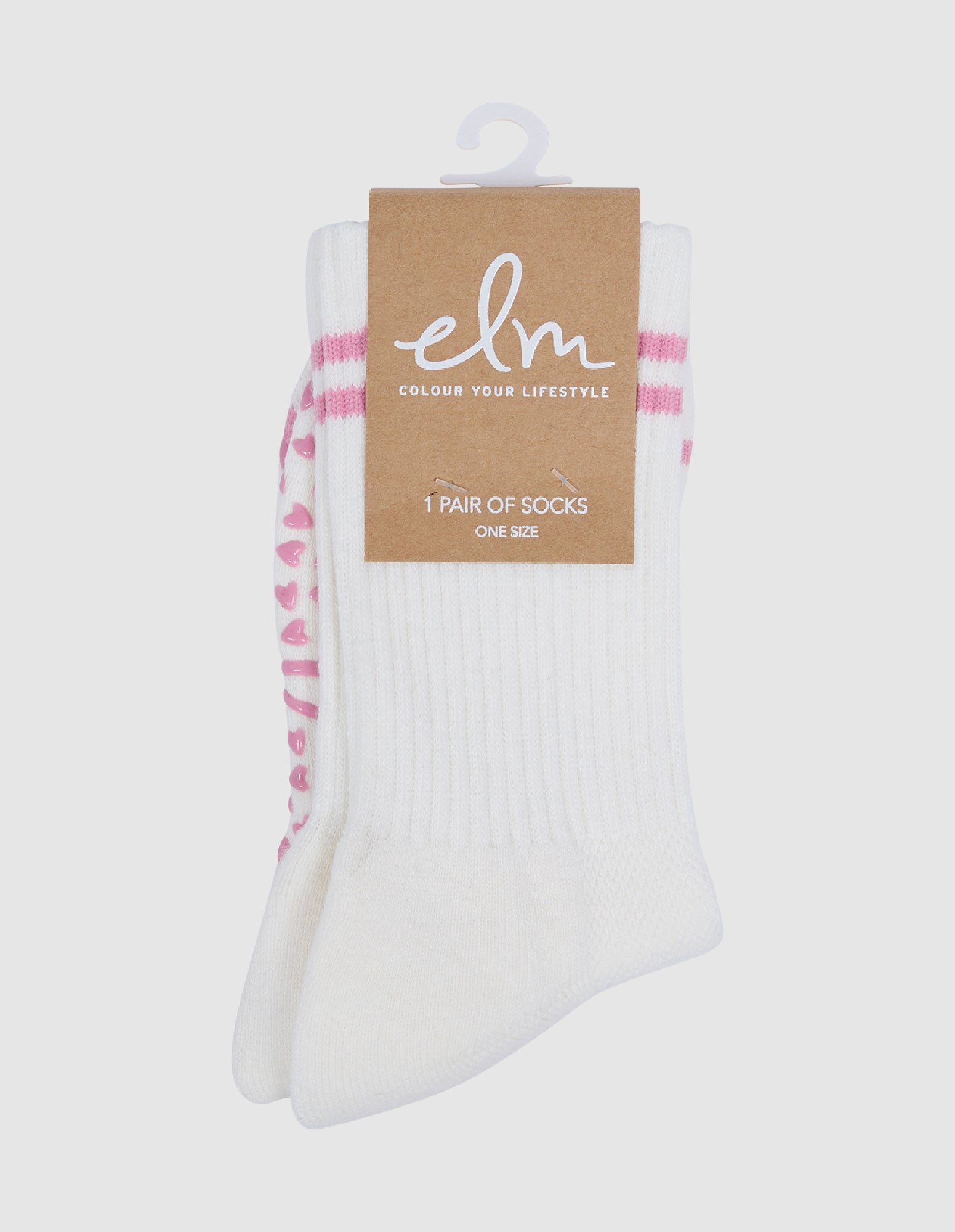 Elm Ribbed College Sock White