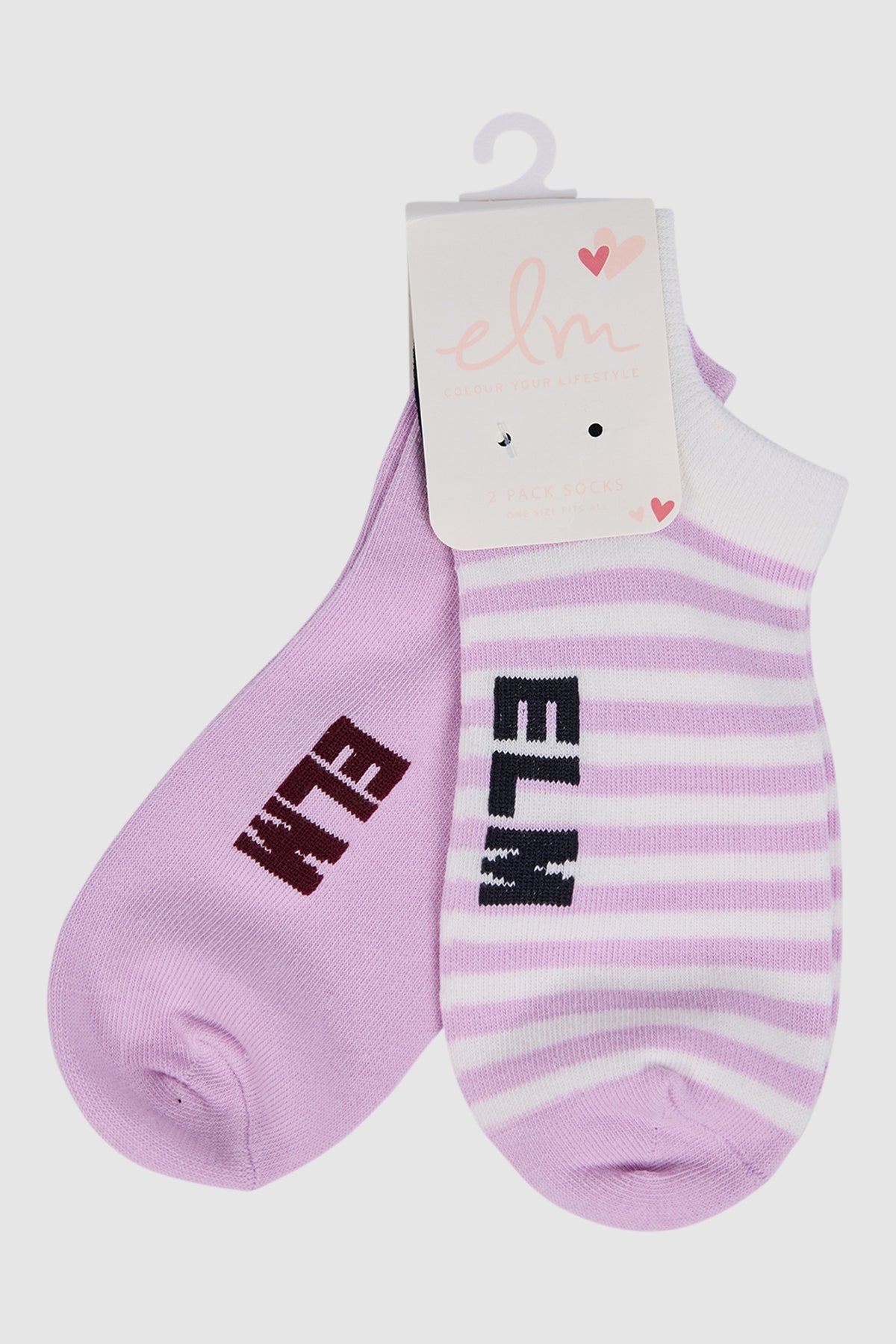 Harmony No Show Sock 2pk Mauve Mist Solids