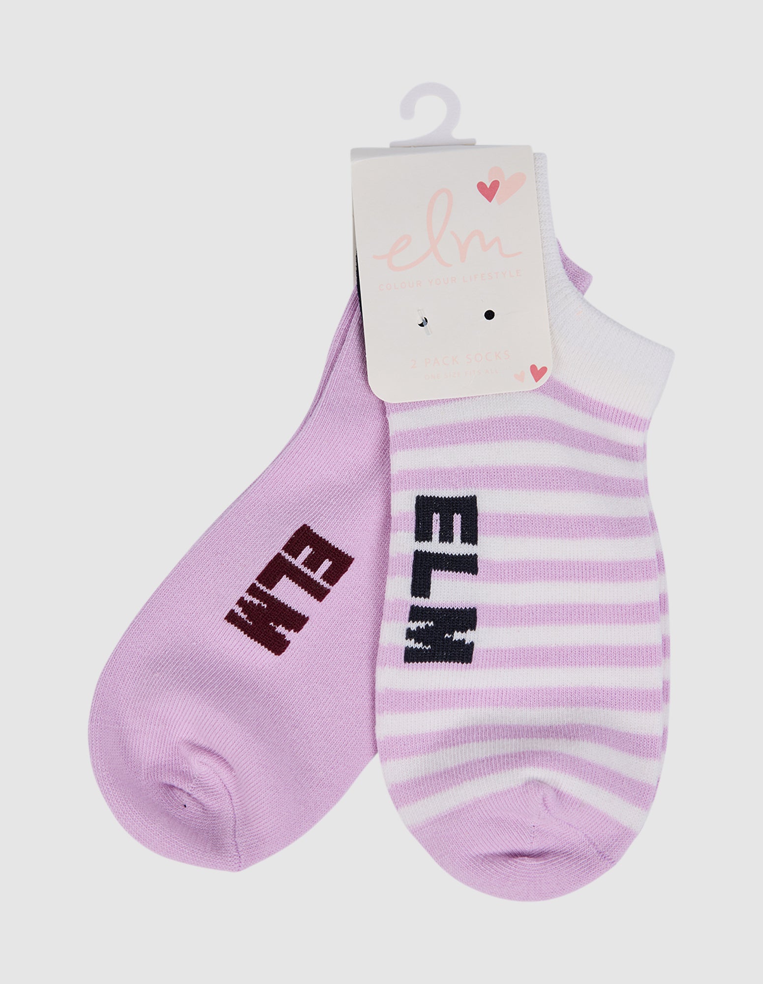Harmony No Show Sock 2pk Mauve Mist Solids