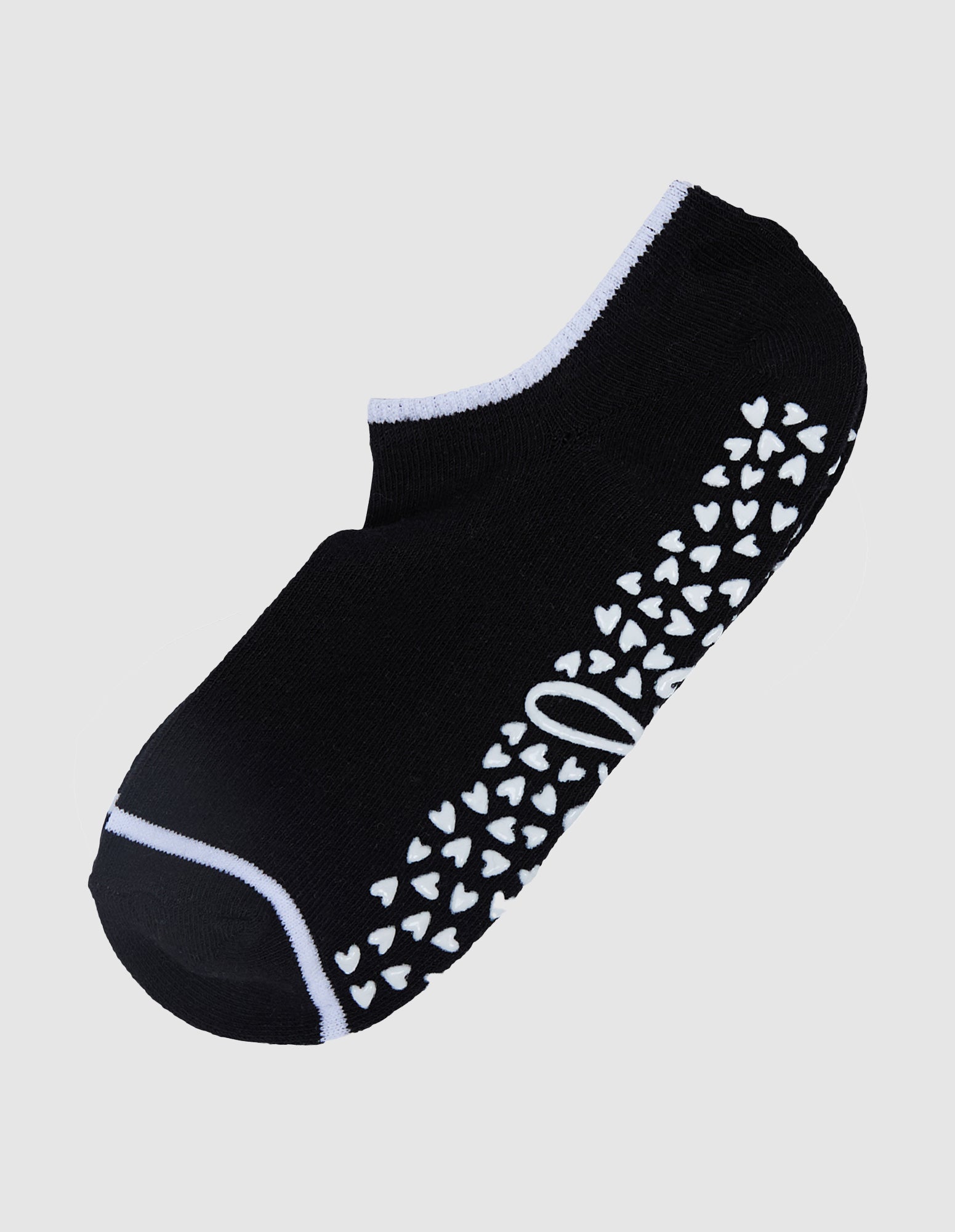 No Show Grippy Sock 2 Pack Black & White