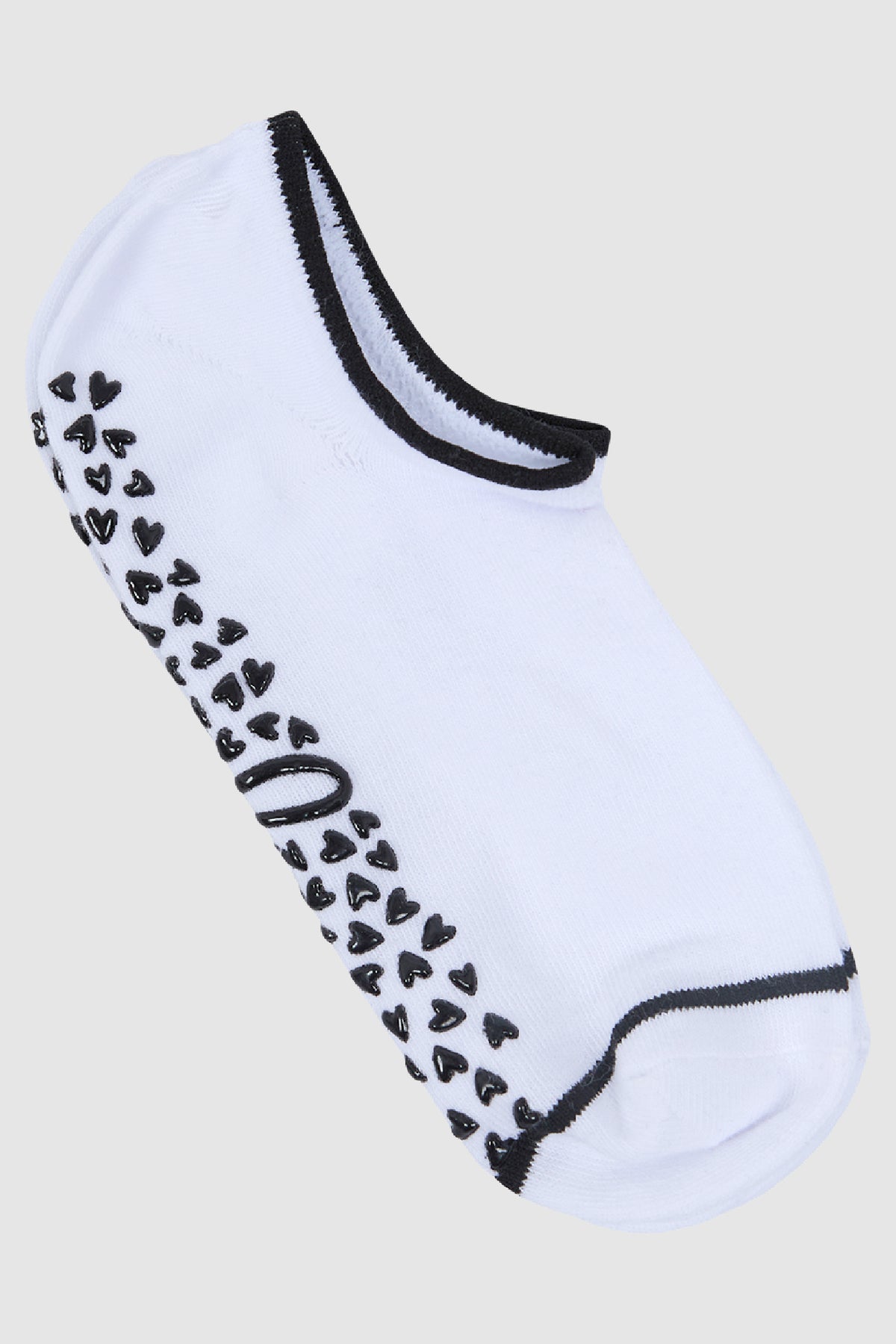 No Show Grippy Sock 2 Pack Black & White