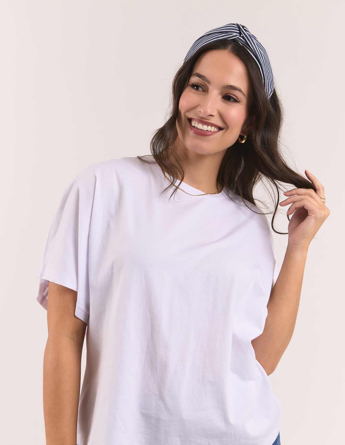 Denim Stripe Headband Denim
