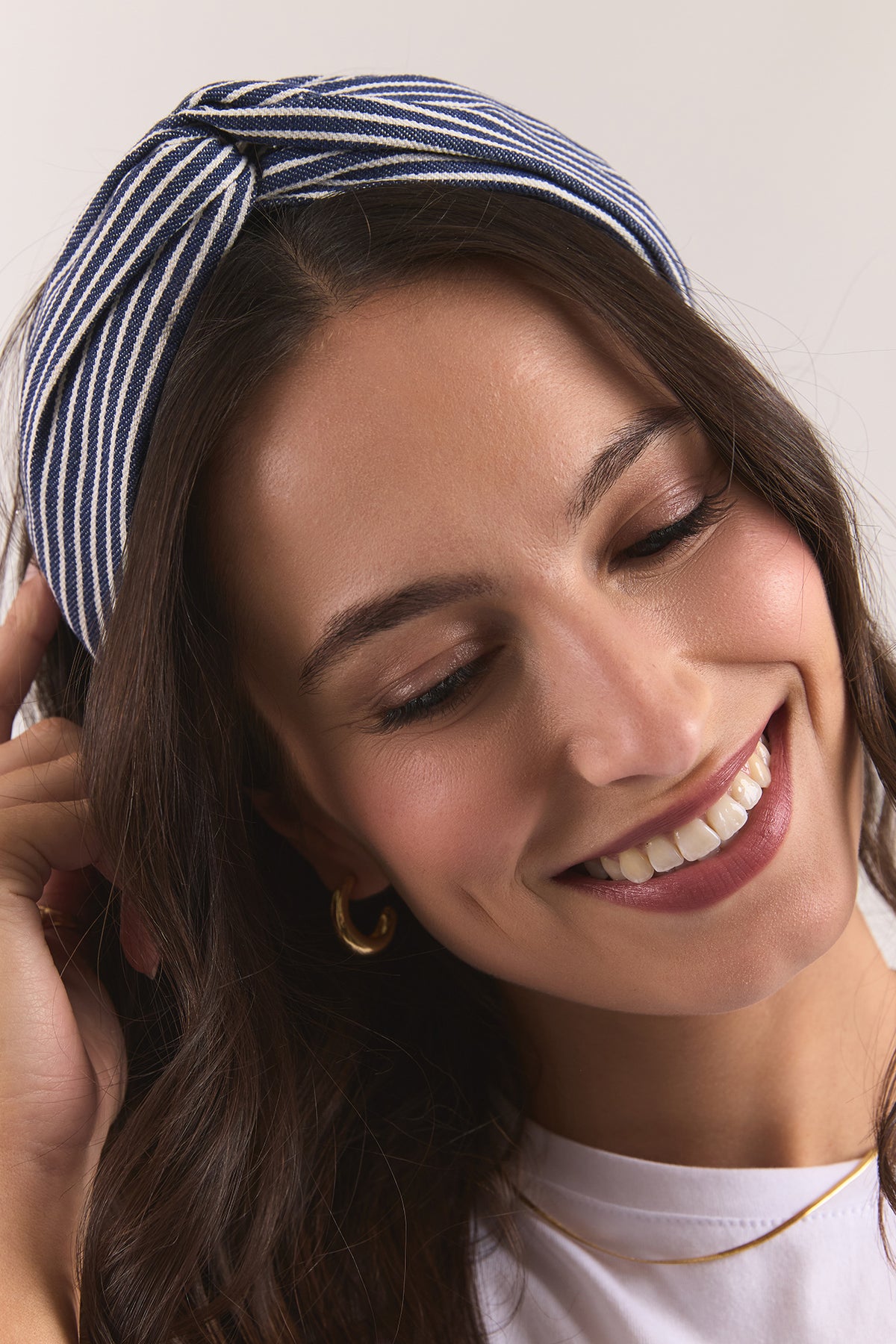 Denim Stripe Headband Denim