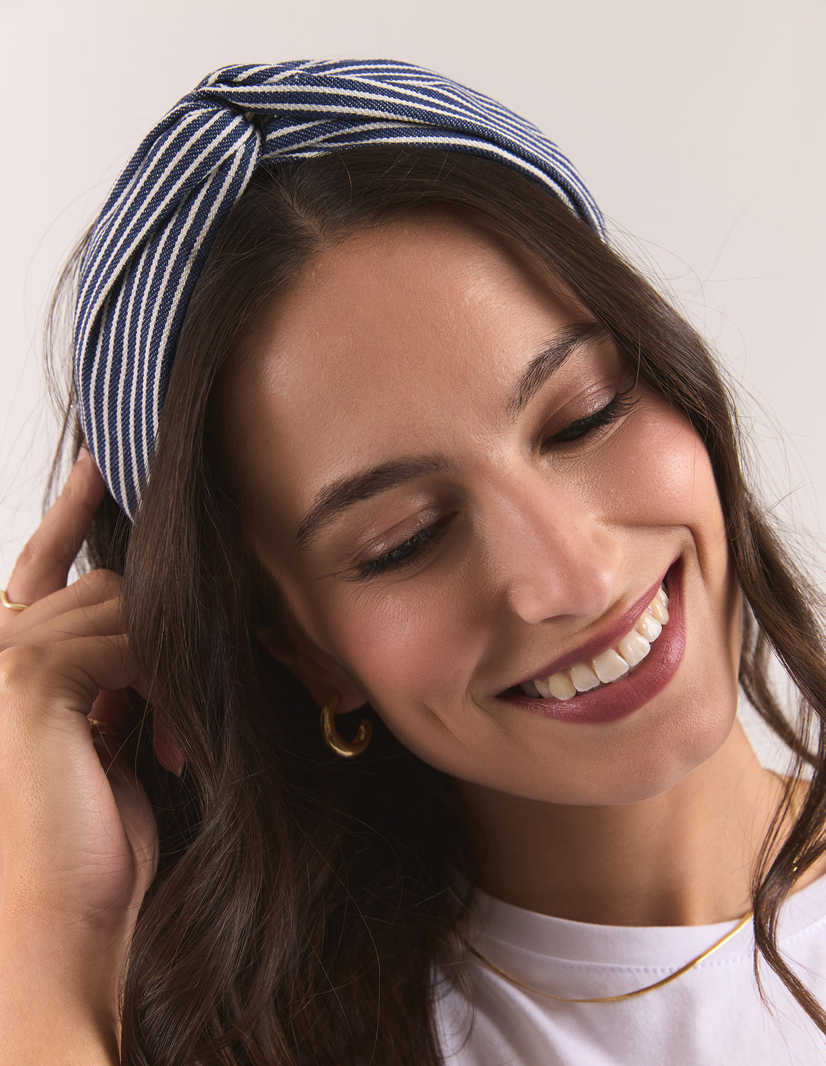 Denim Stripe Headband Denim