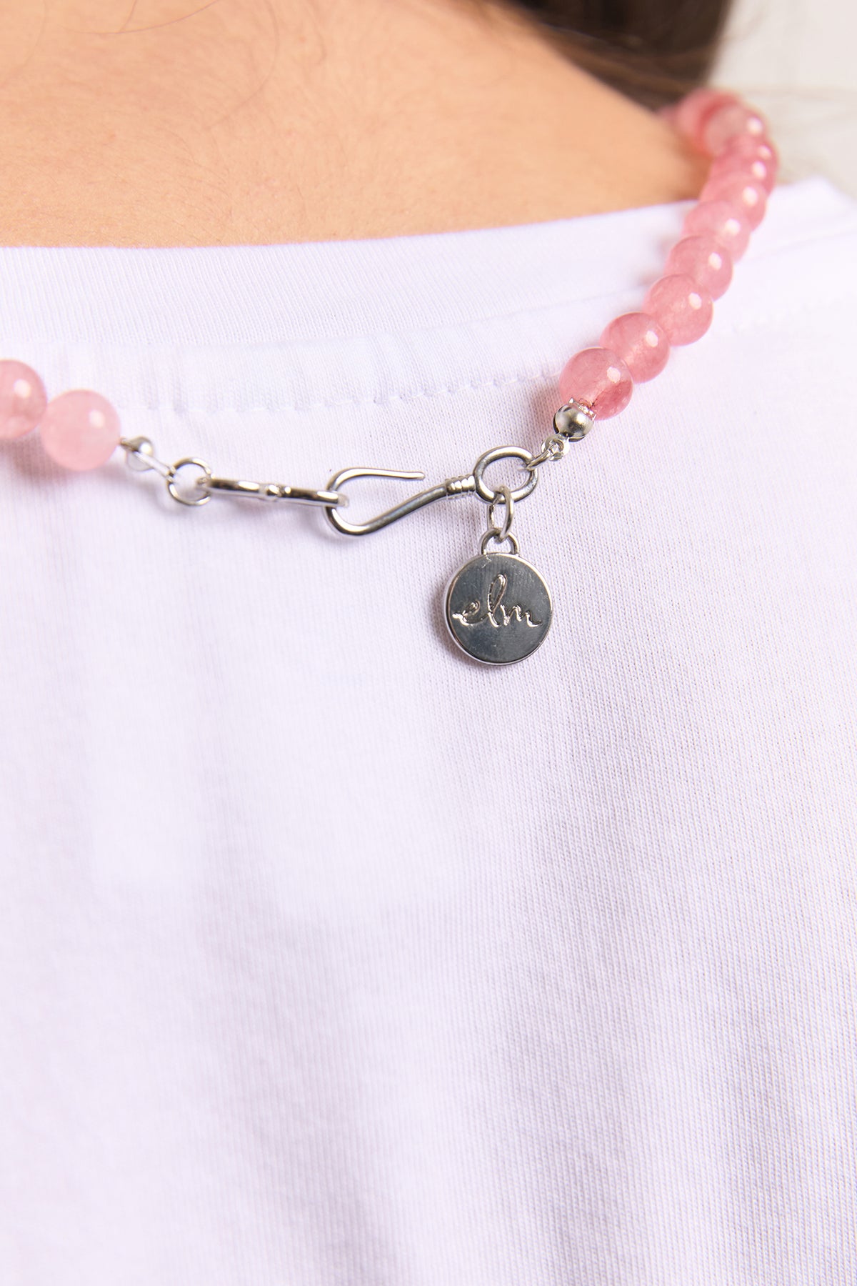 Elm Beaded Necklace Pink