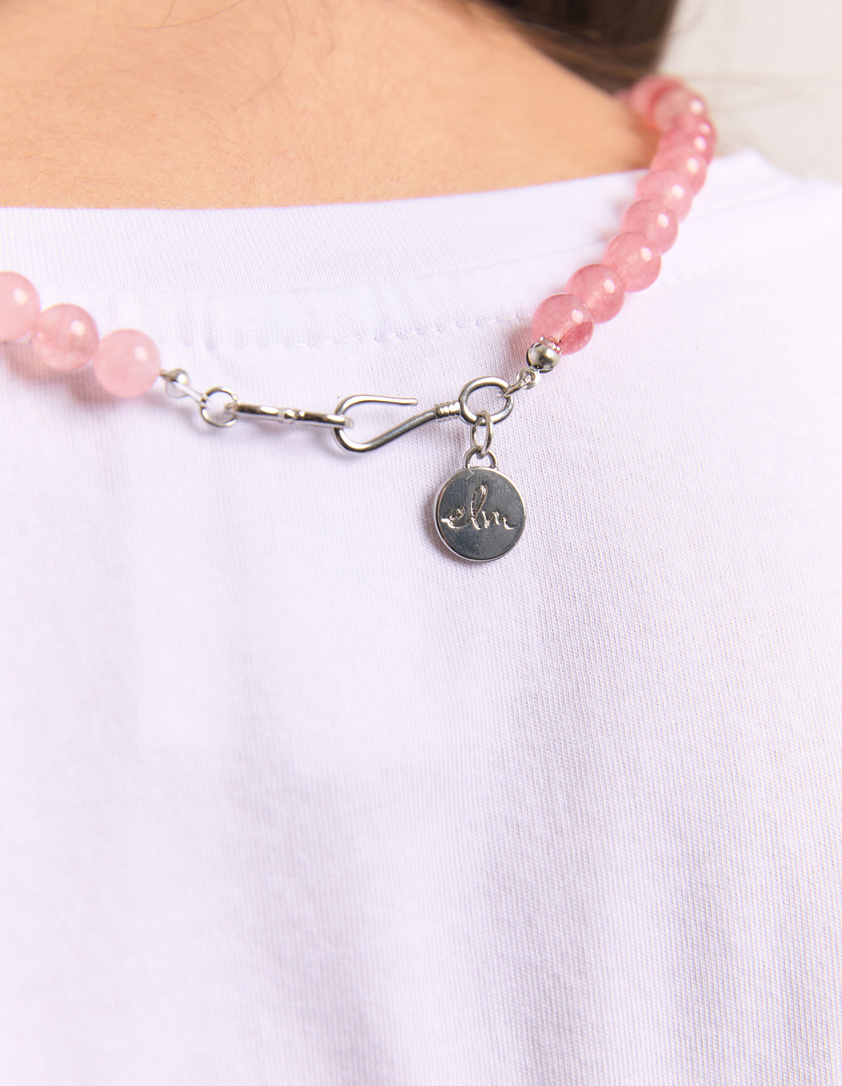 Elm Beaded Necklace Pink