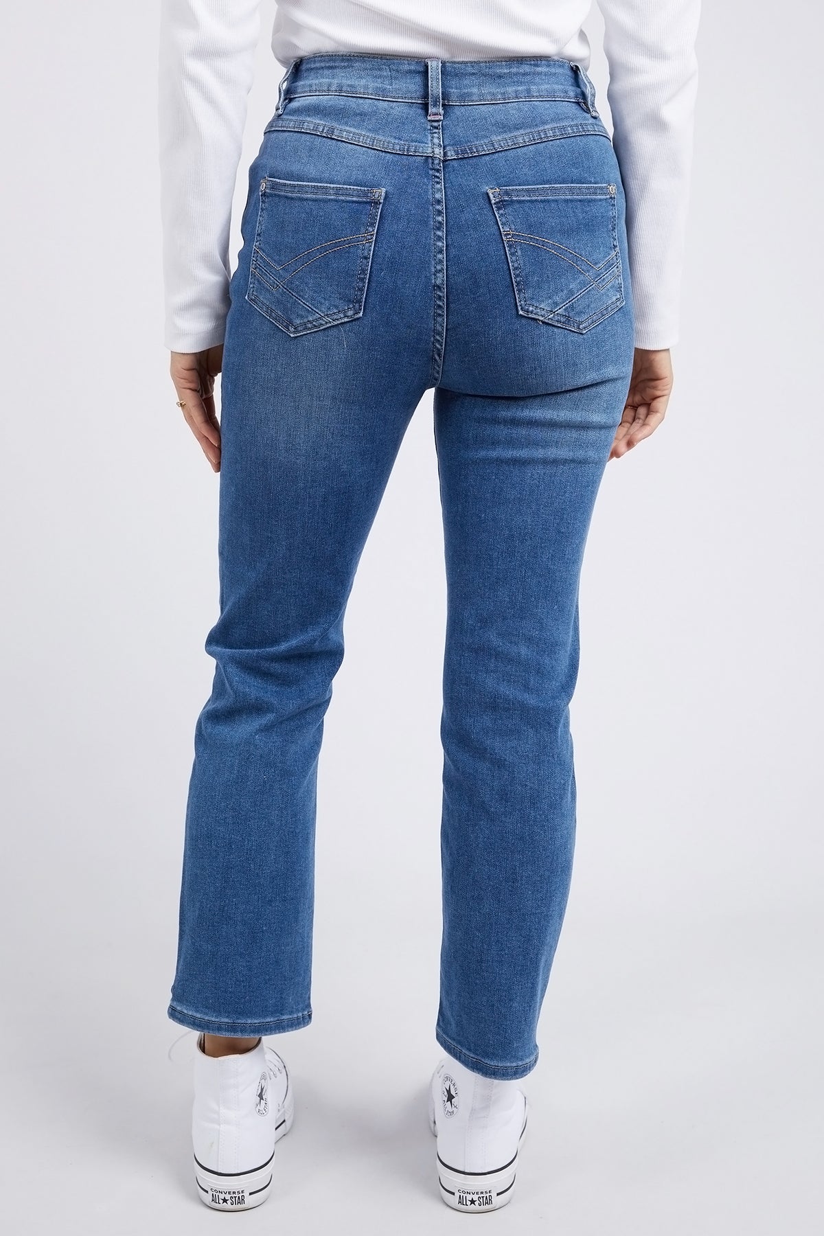 Ada Straight Leg Jean Washed Blue Denim