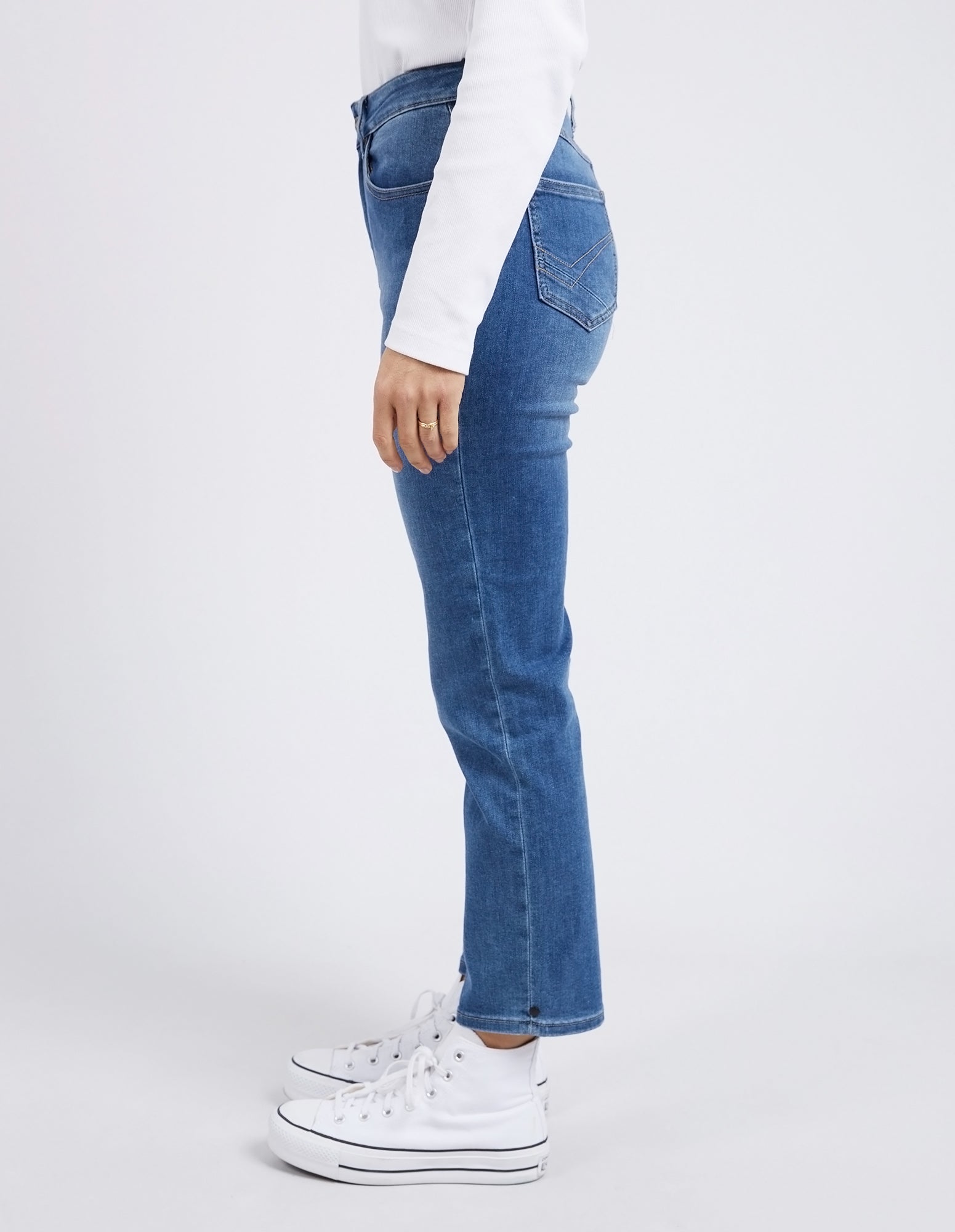 Ada Straight Leg Jean Washed Blue Denim