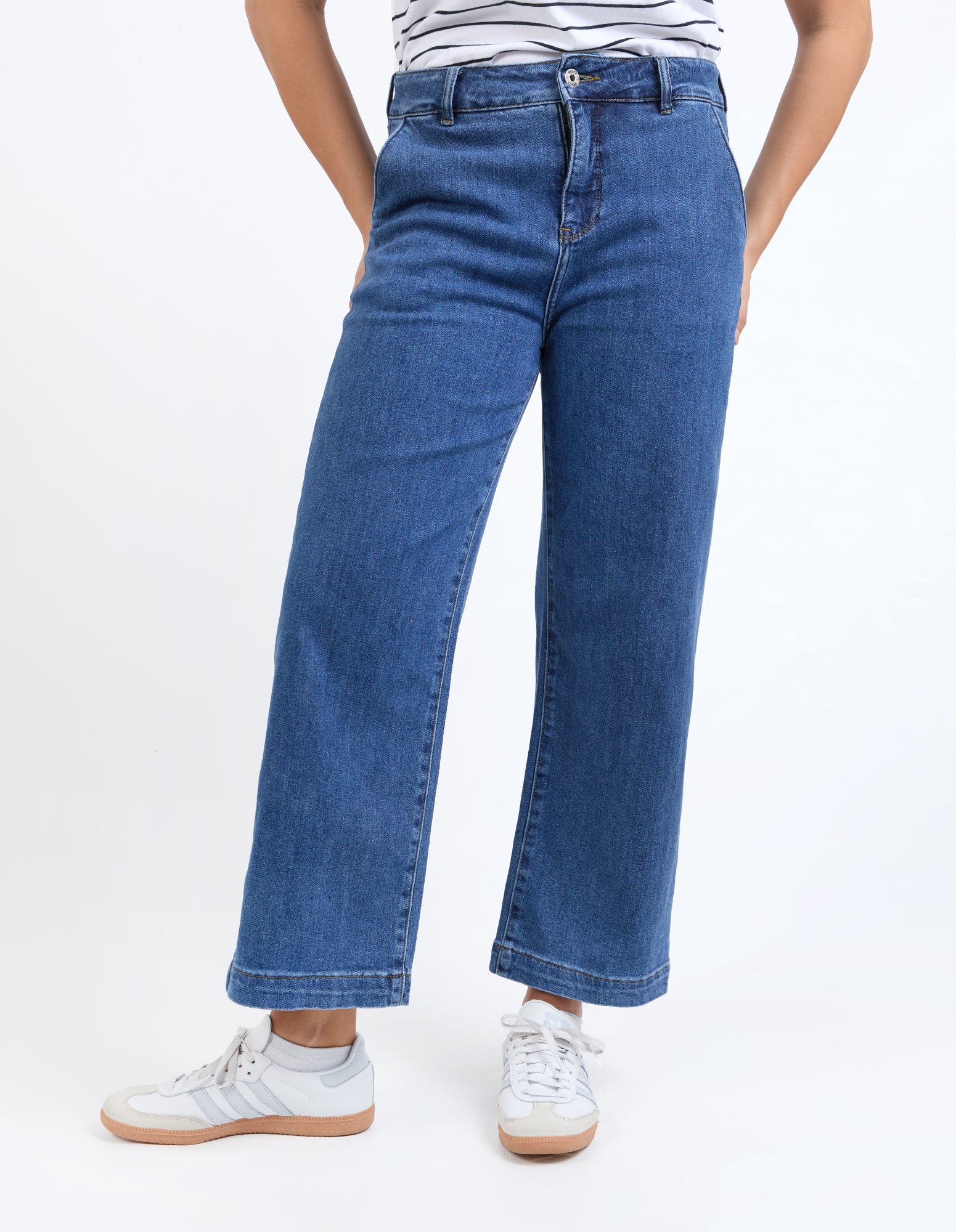 Izzy Wide Leg Jean Dark Blue Wash