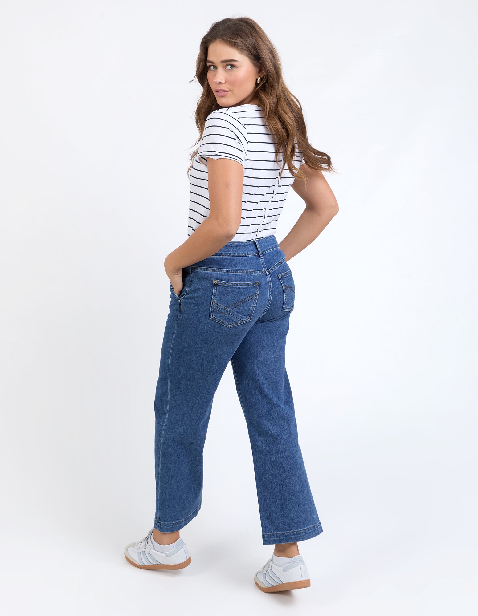 Izzy Wide Leg Jean Dark Blue Wash