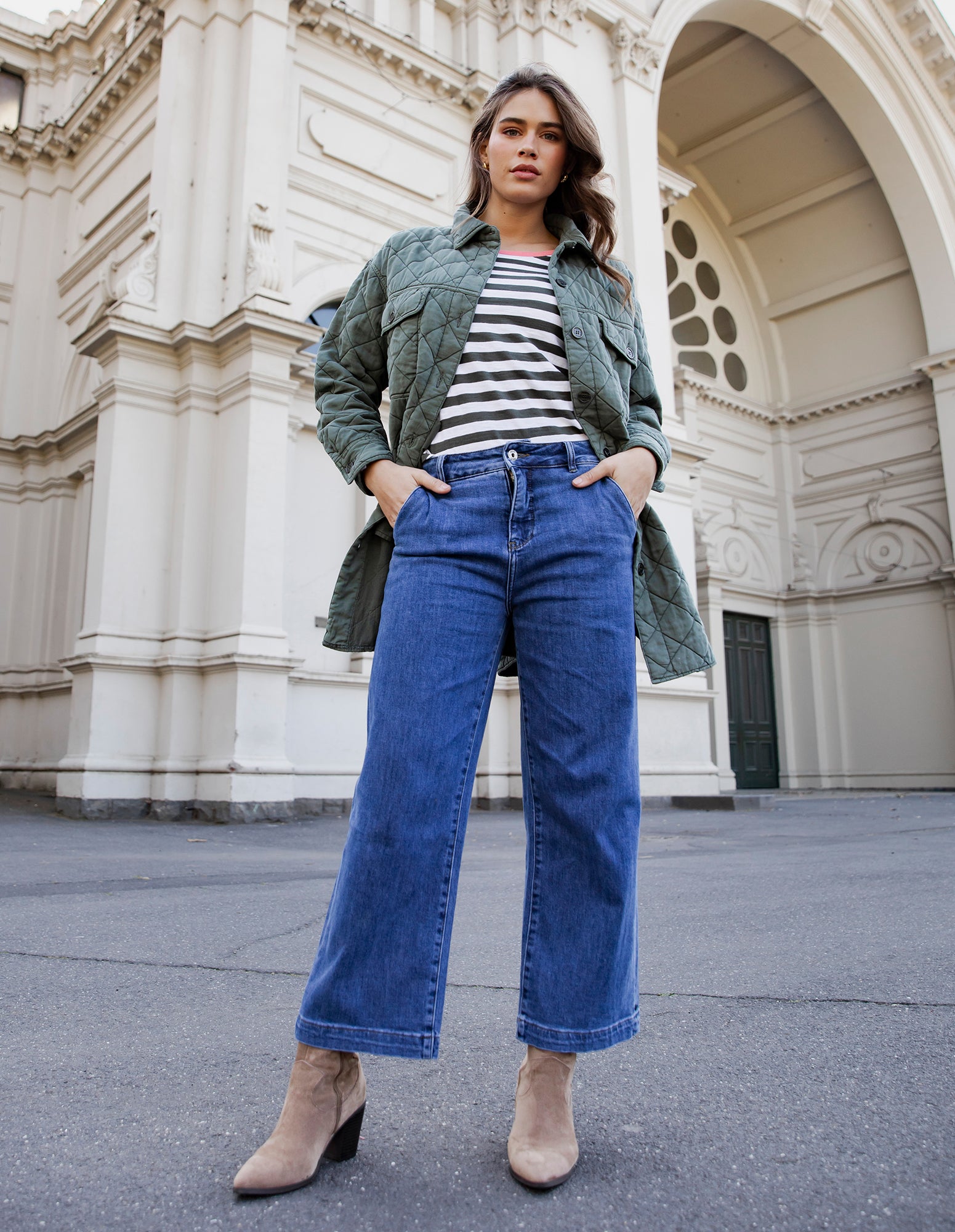 Izzy Wide Leg Jean Dark Blue Wash