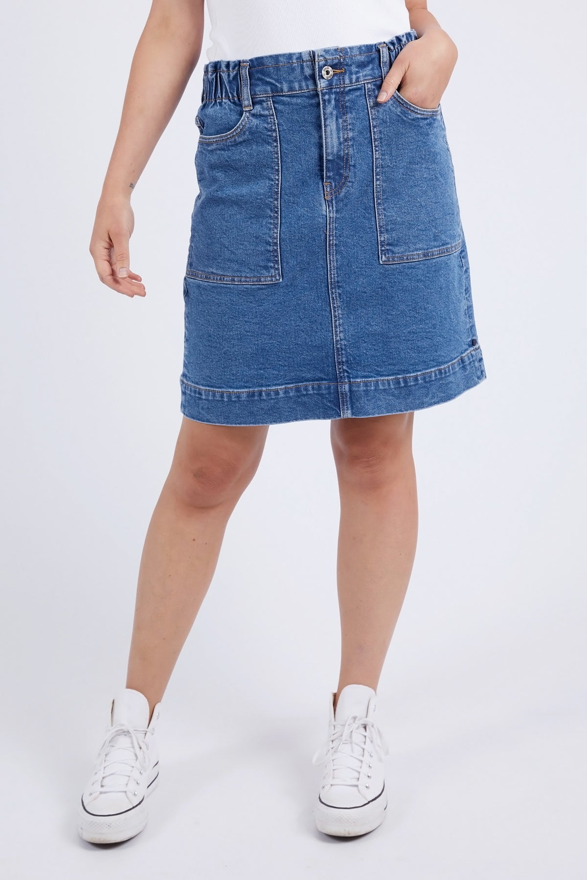 Atlas Denim Skirt Dark Blue Wash