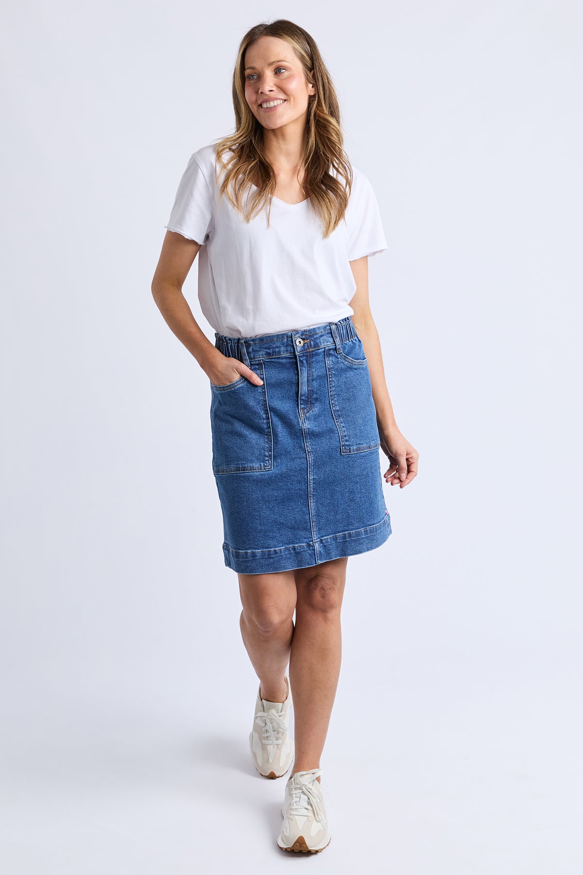 Atlas Denim Skirt Dark Blue Wash