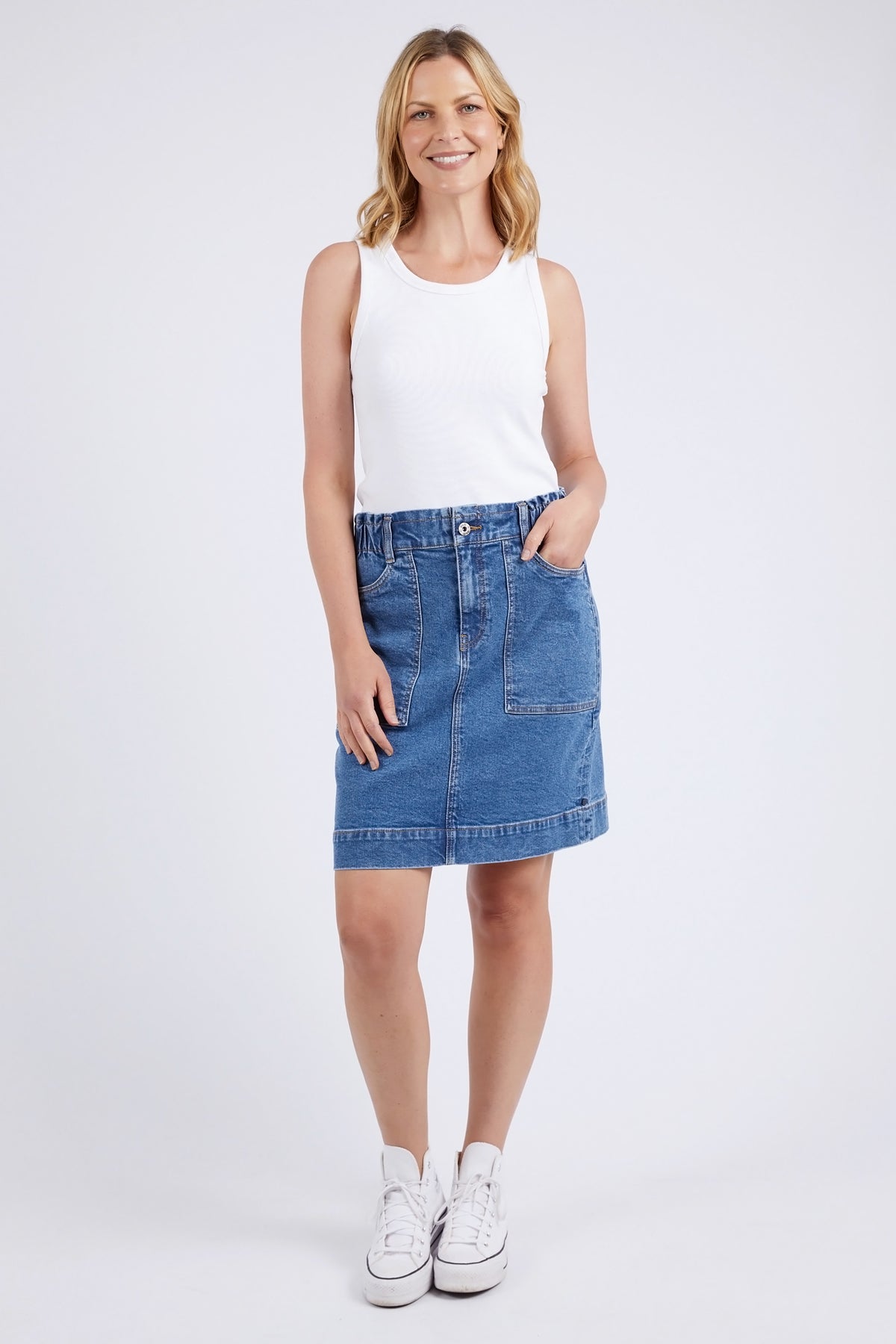 Atlas Denim Skirt Dark Blue Wash