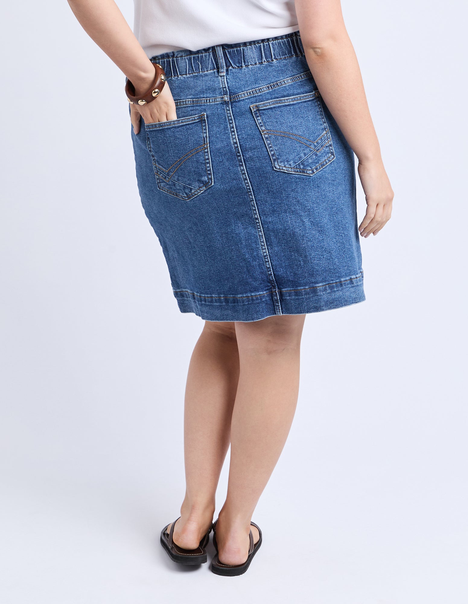 Atlas Denim Skirt Dark Blue Wash
