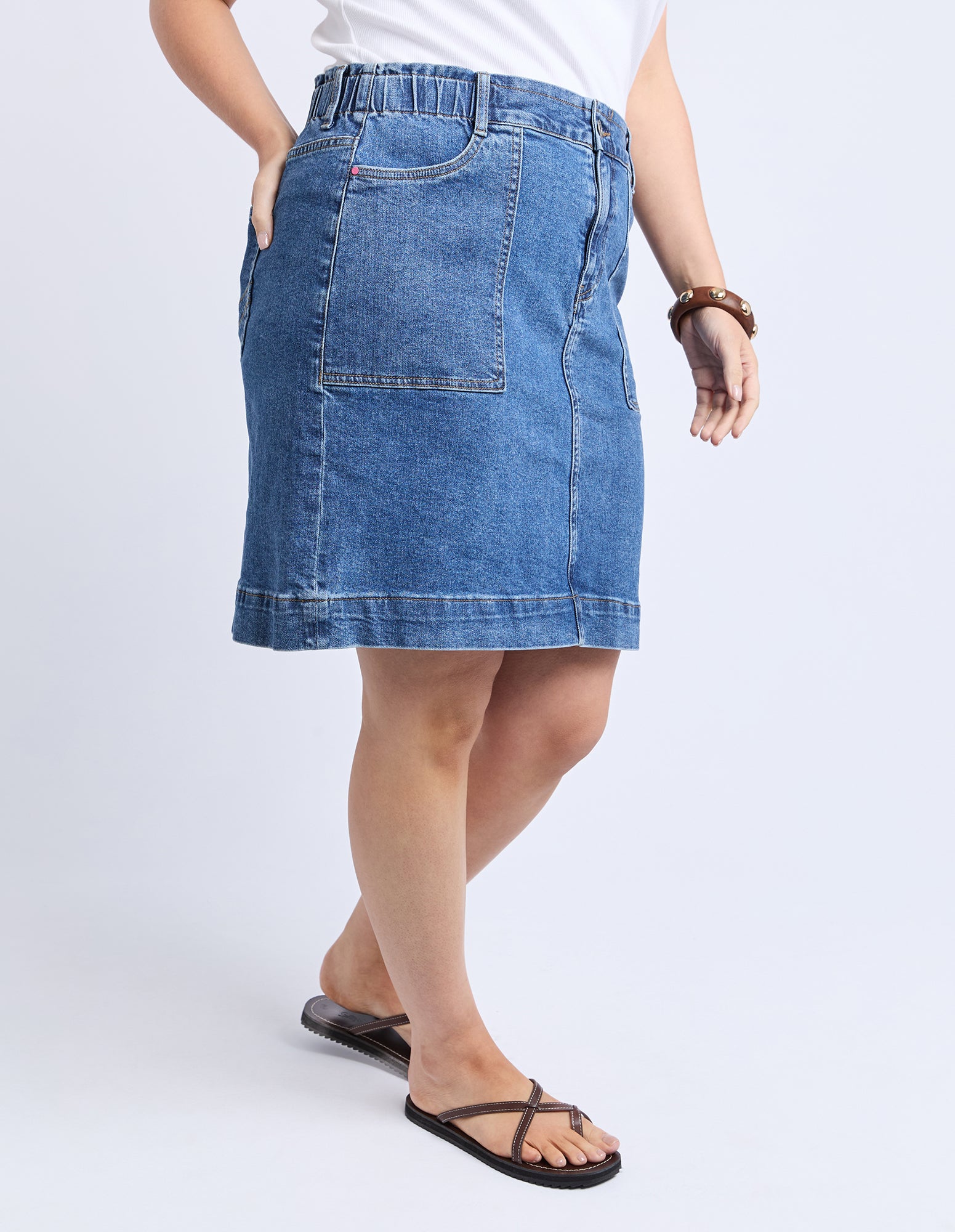 Atlas Denim Skirt Dark Blue Wash
