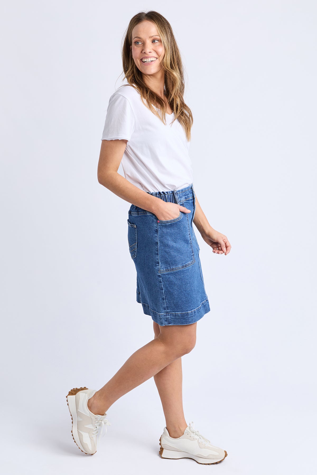 Atlas Denim Skirt Dark Blue Wash