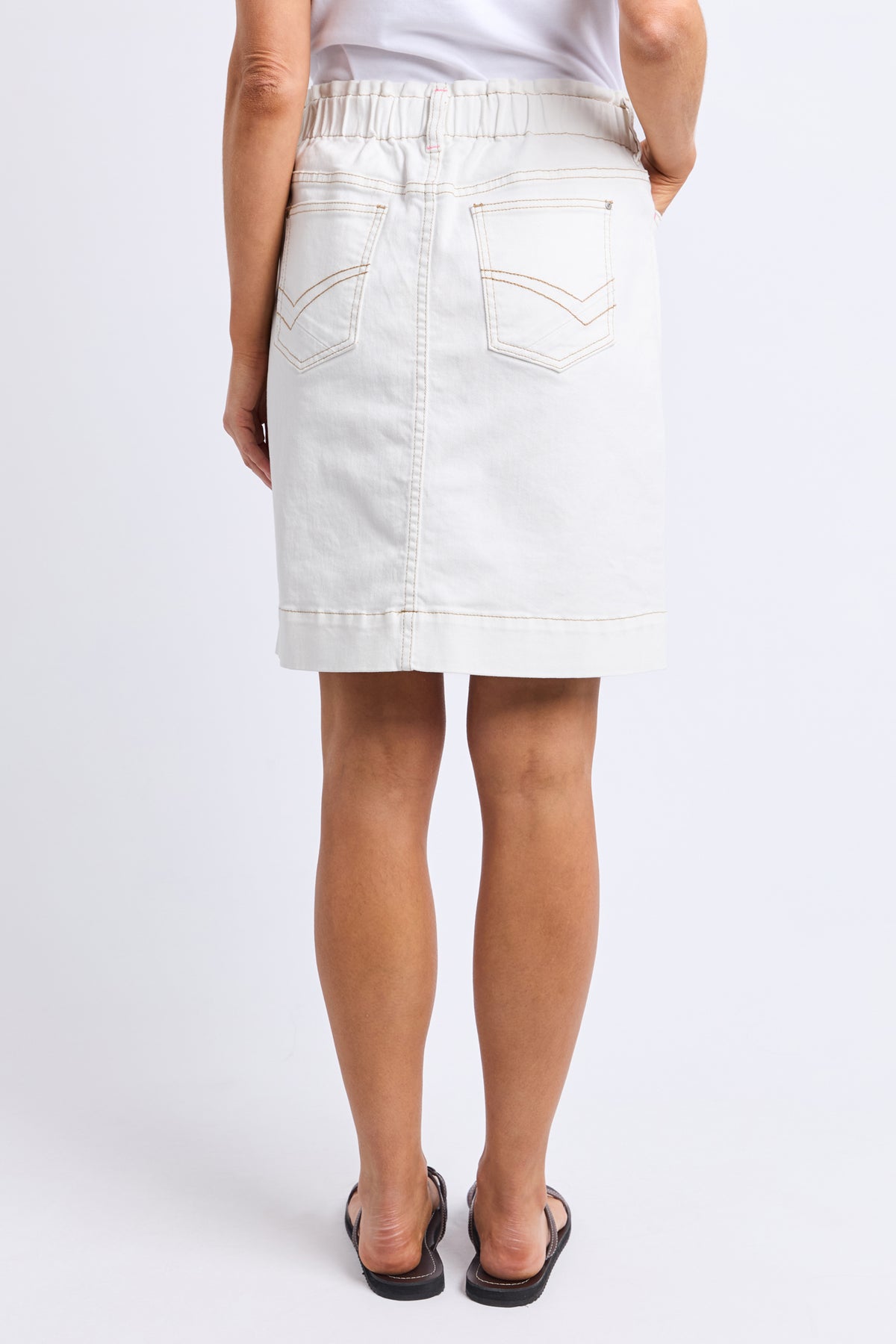 Atlas Denim Skirt Vintage White