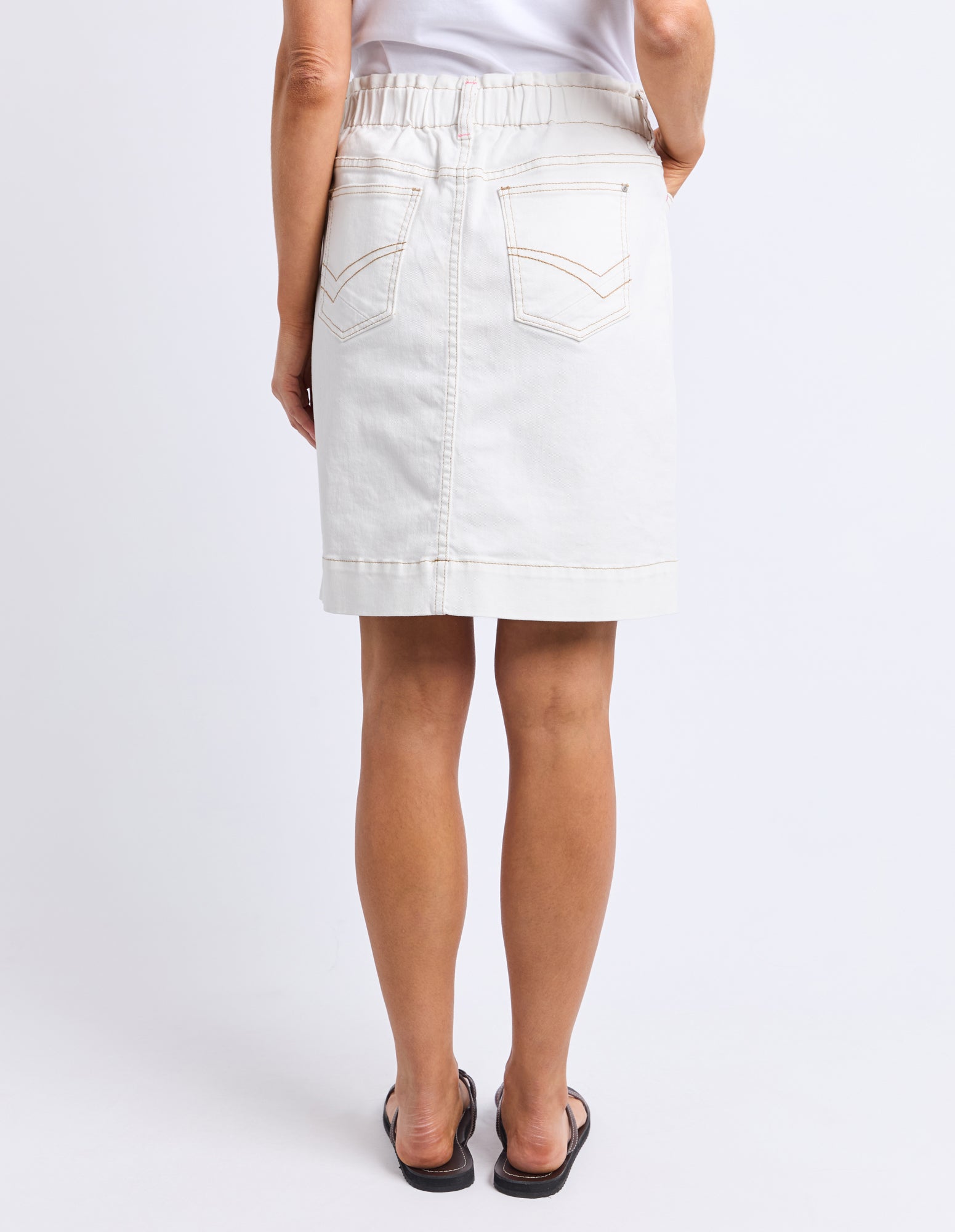 Atlas Denim Skirt Vintage White