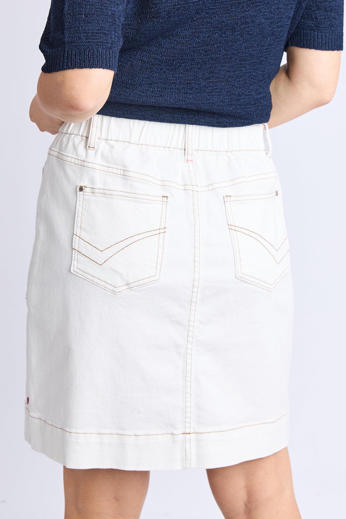 Atlas Denim Skirt Vintage White
