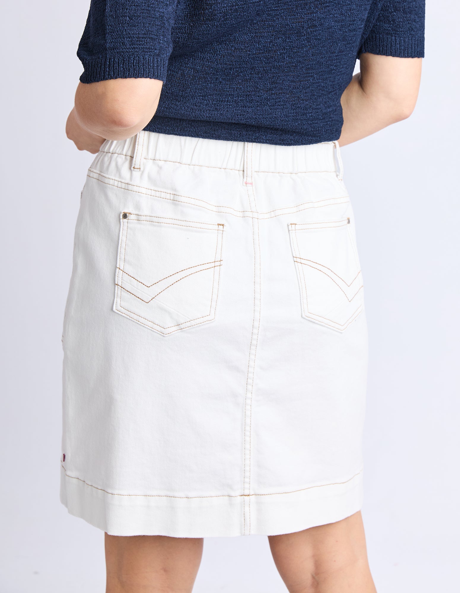 Atlas Denim Skirt Vintage White