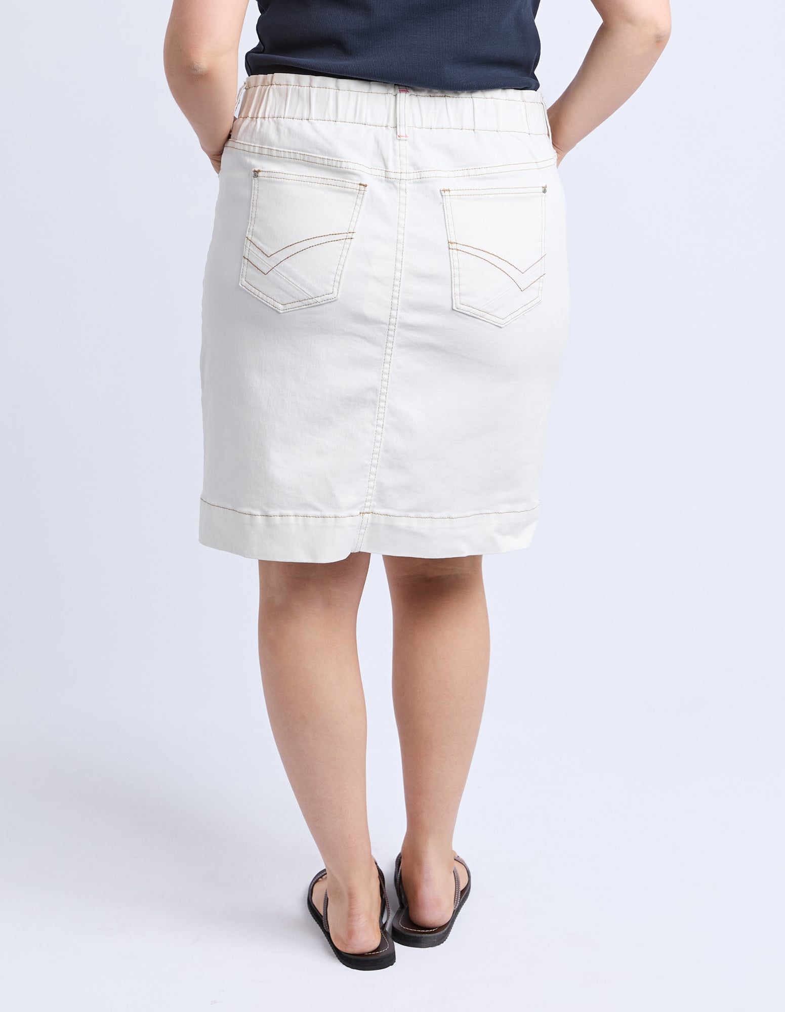 Atlas Denim Skirt Vintage White