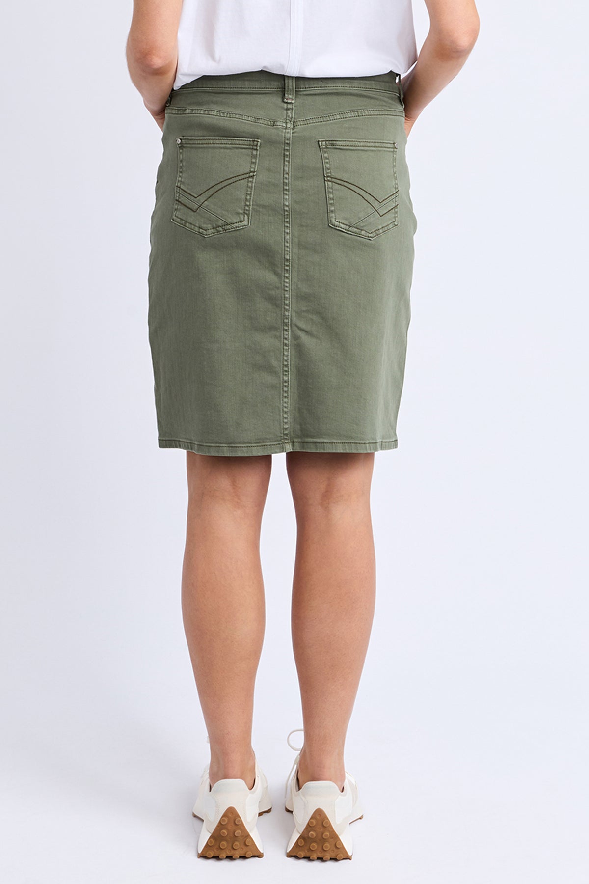 Belle Denim Skirt Washed Khaki