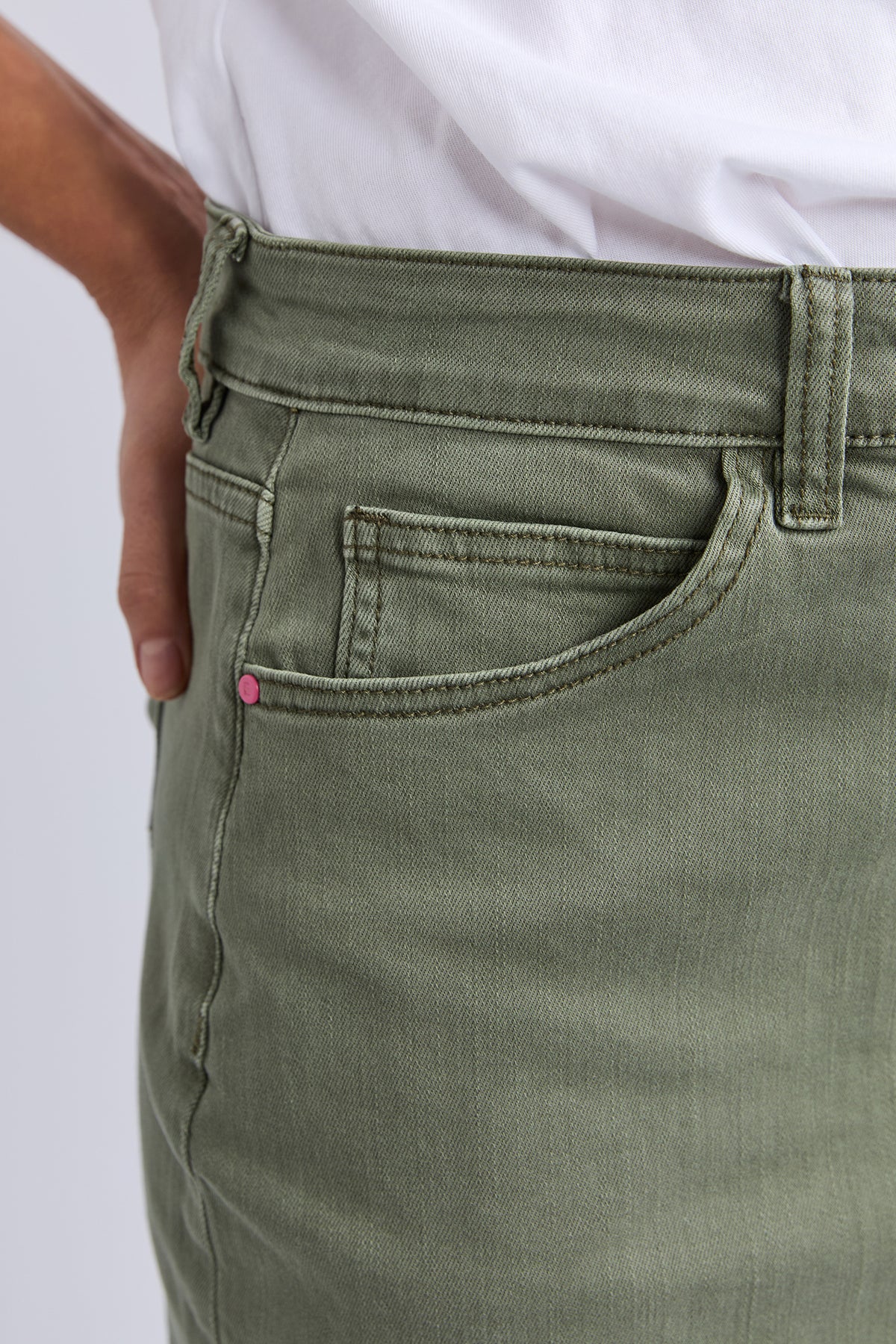 Belle Denim Skirt Washed Khaki