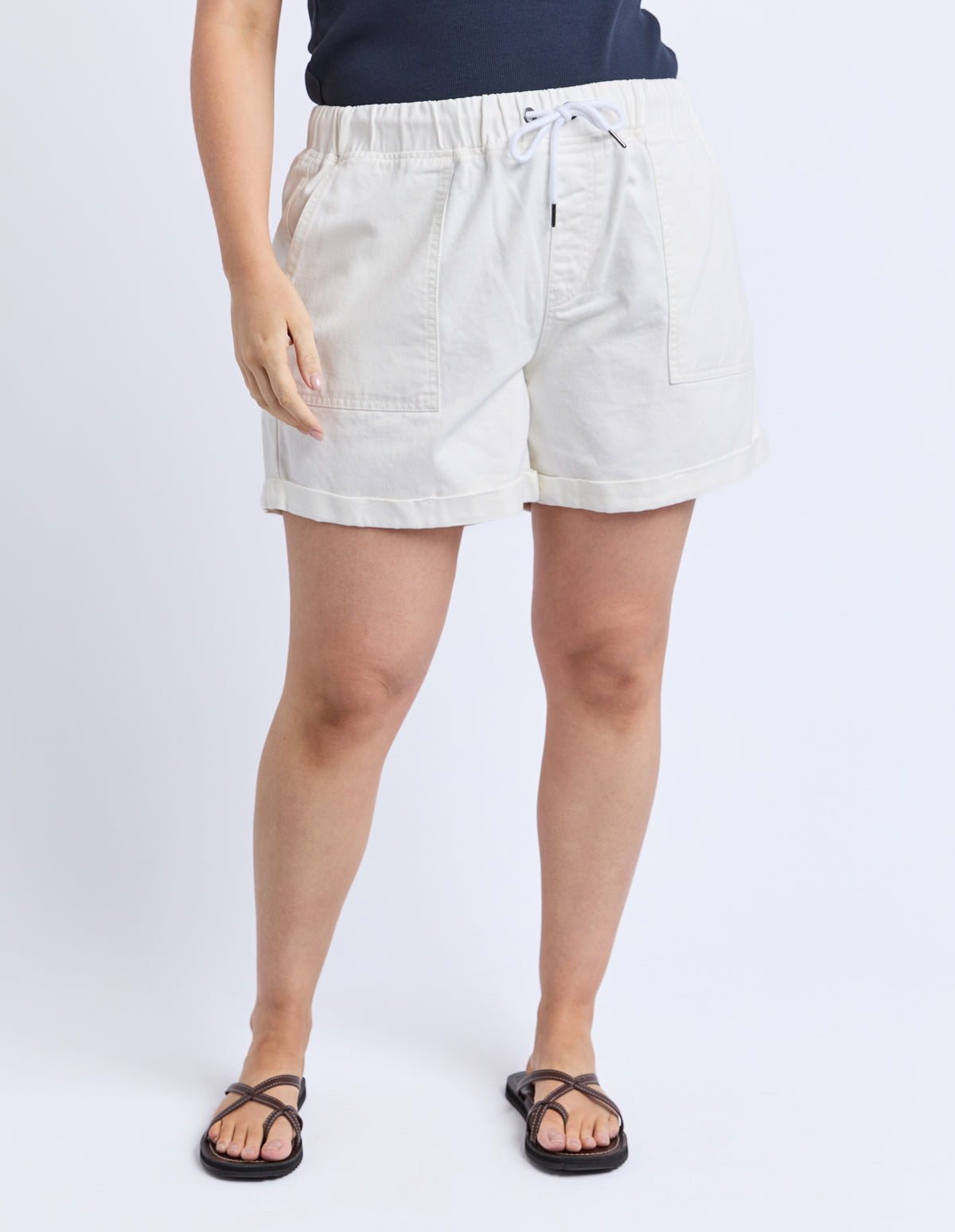 Emma Relaxed Denim Short Vintage White