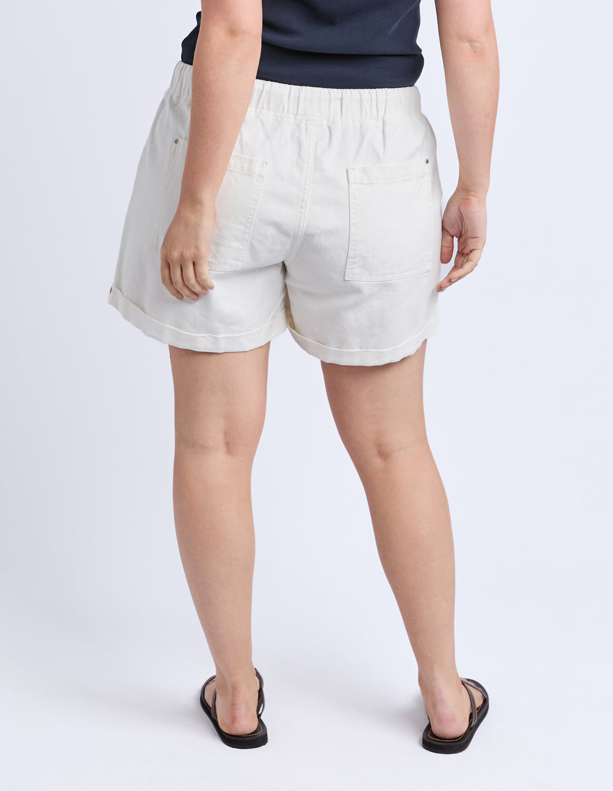Emma Relaxed Denim Short Vintage White