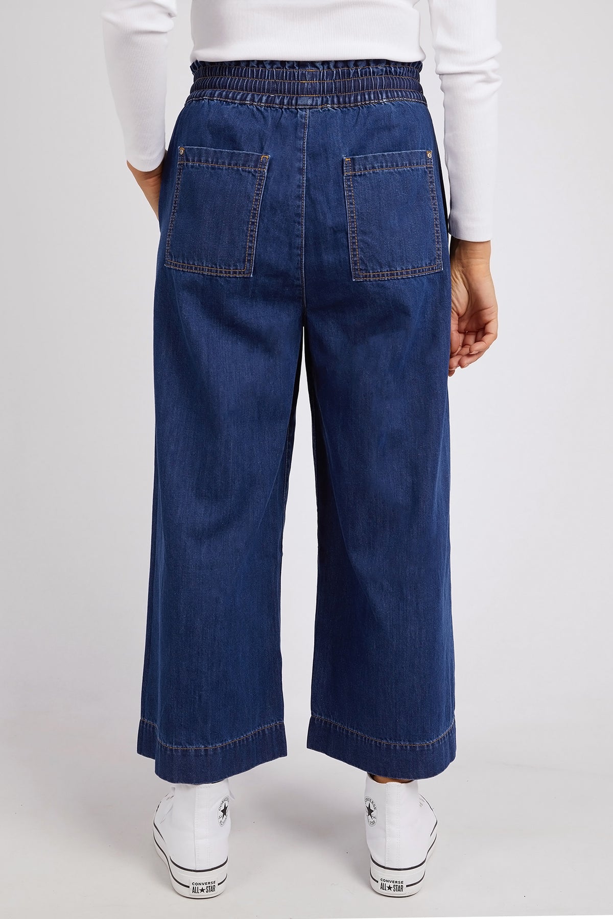 Greta Wide Leg Pant Dark Blue Wash