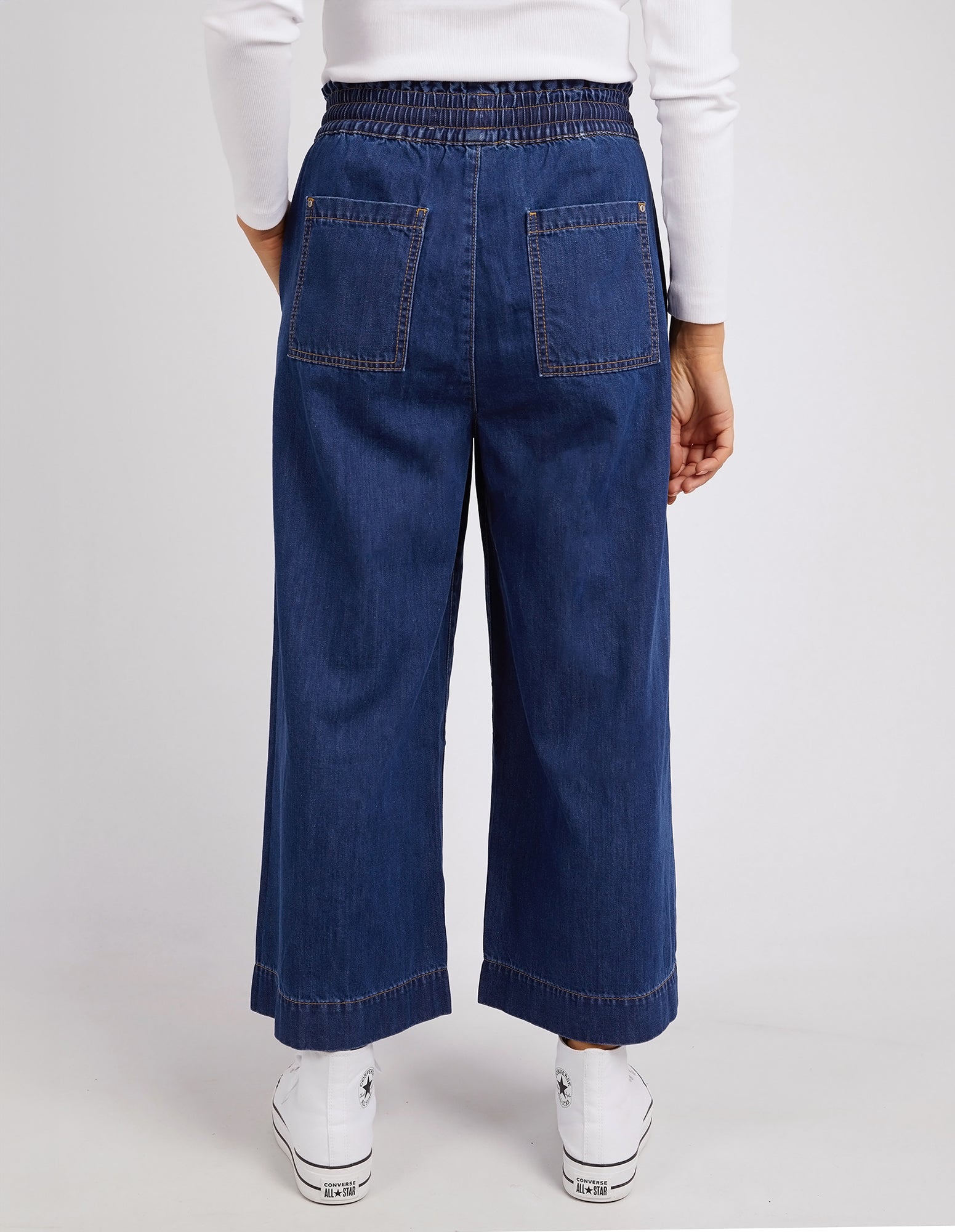 Greta Wide Leg Pant Dark Blue Wash