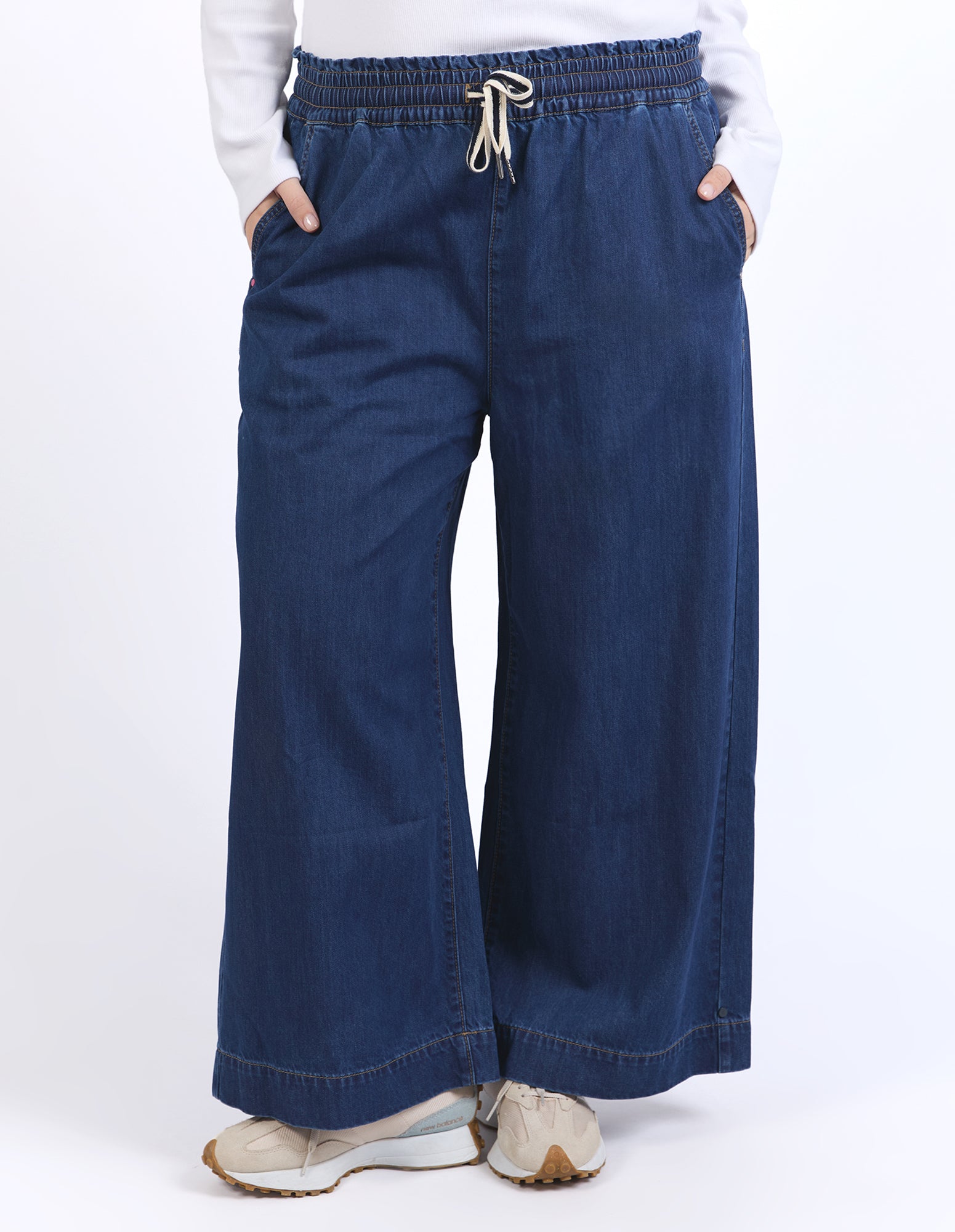 Greta Wide Leg Pant Dark Blue Wash