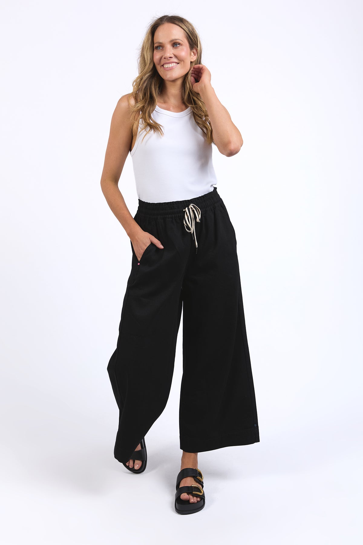 Greta Wide Leg Pant Black