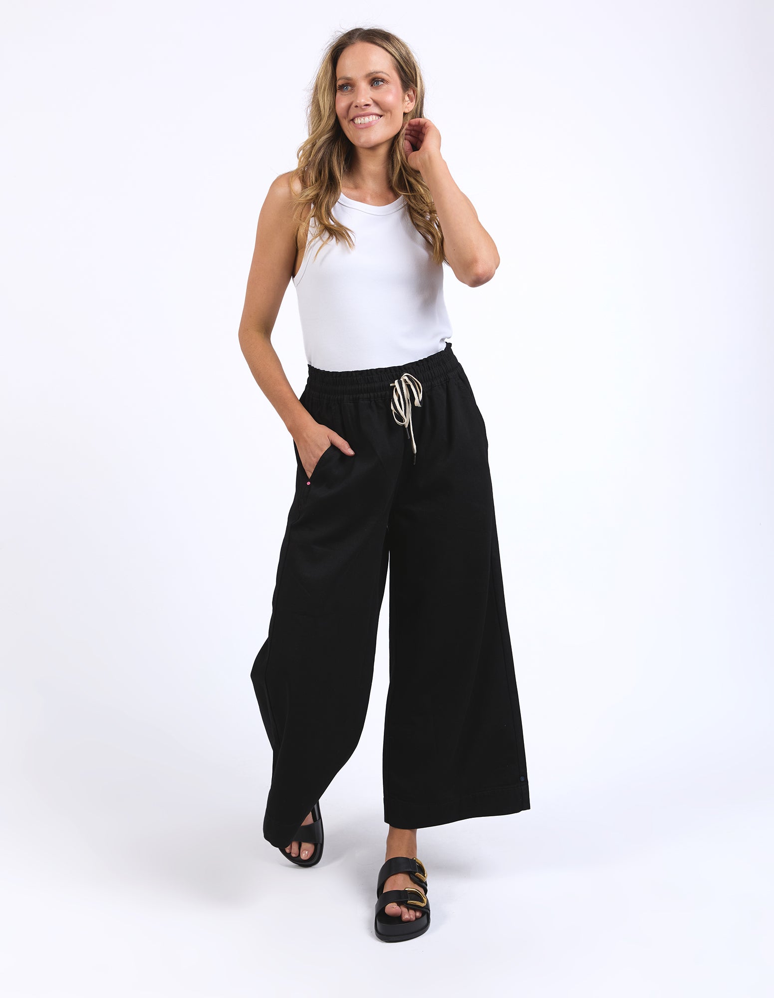 Greta Wide Leg Pant Black