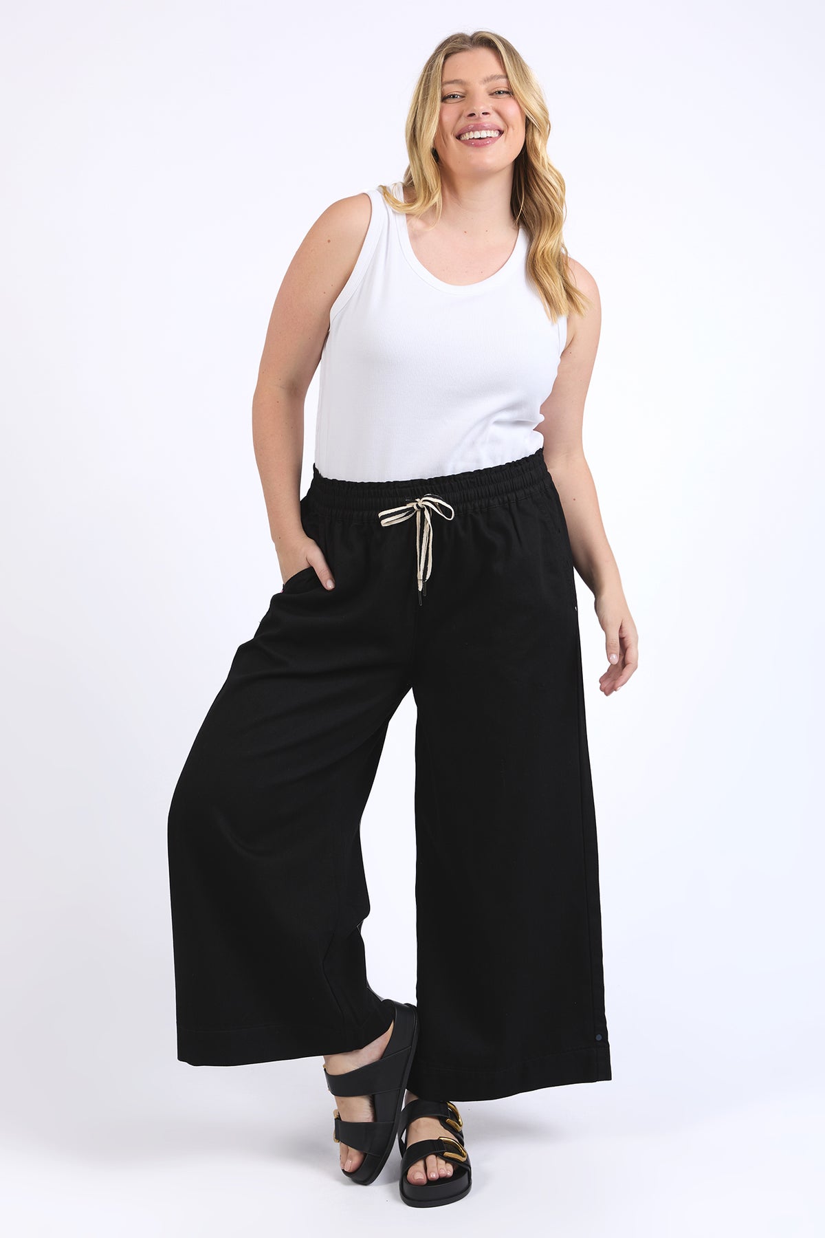 Greta Wide Leg Pant Black