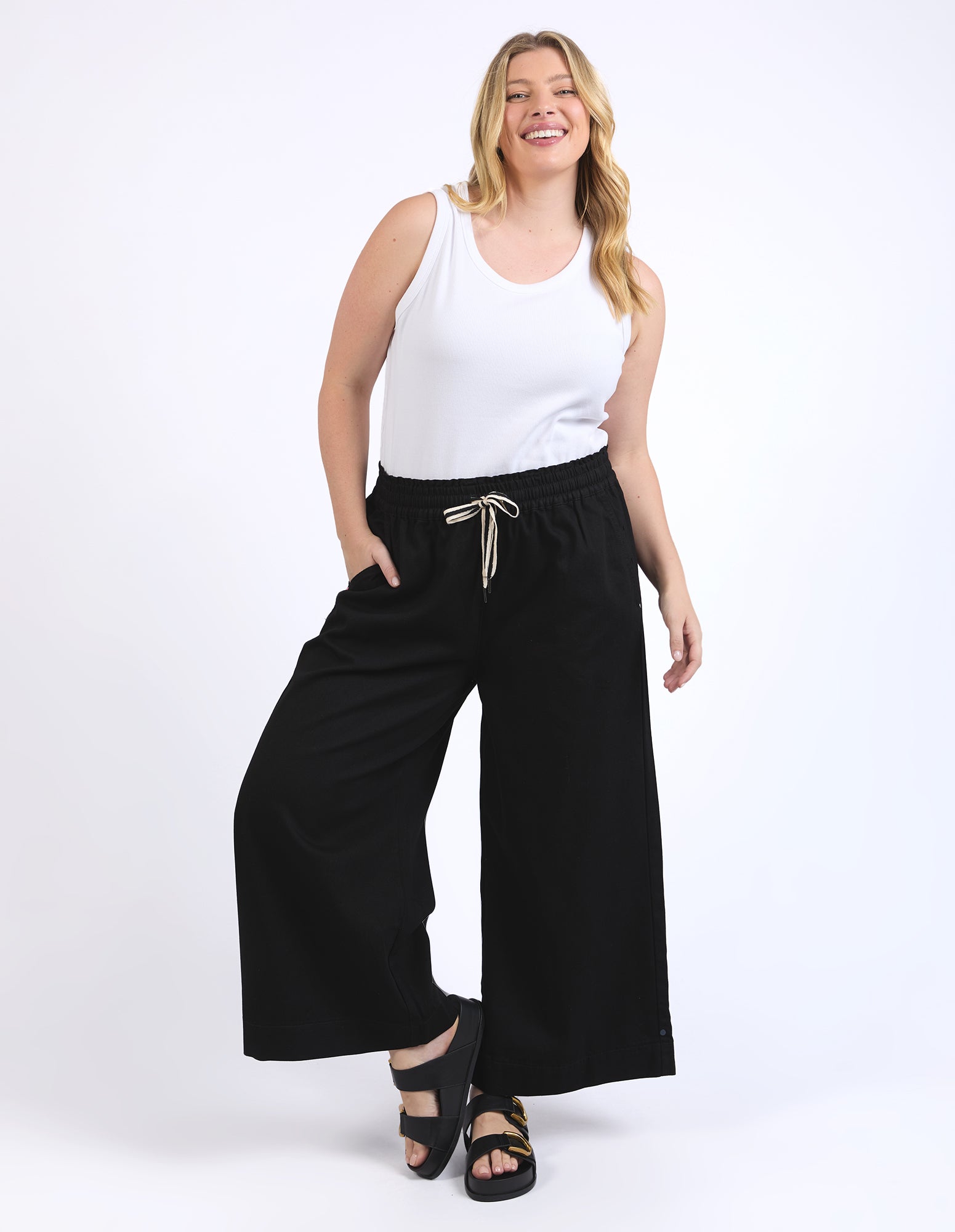 Greta Wide Leg Pant Black