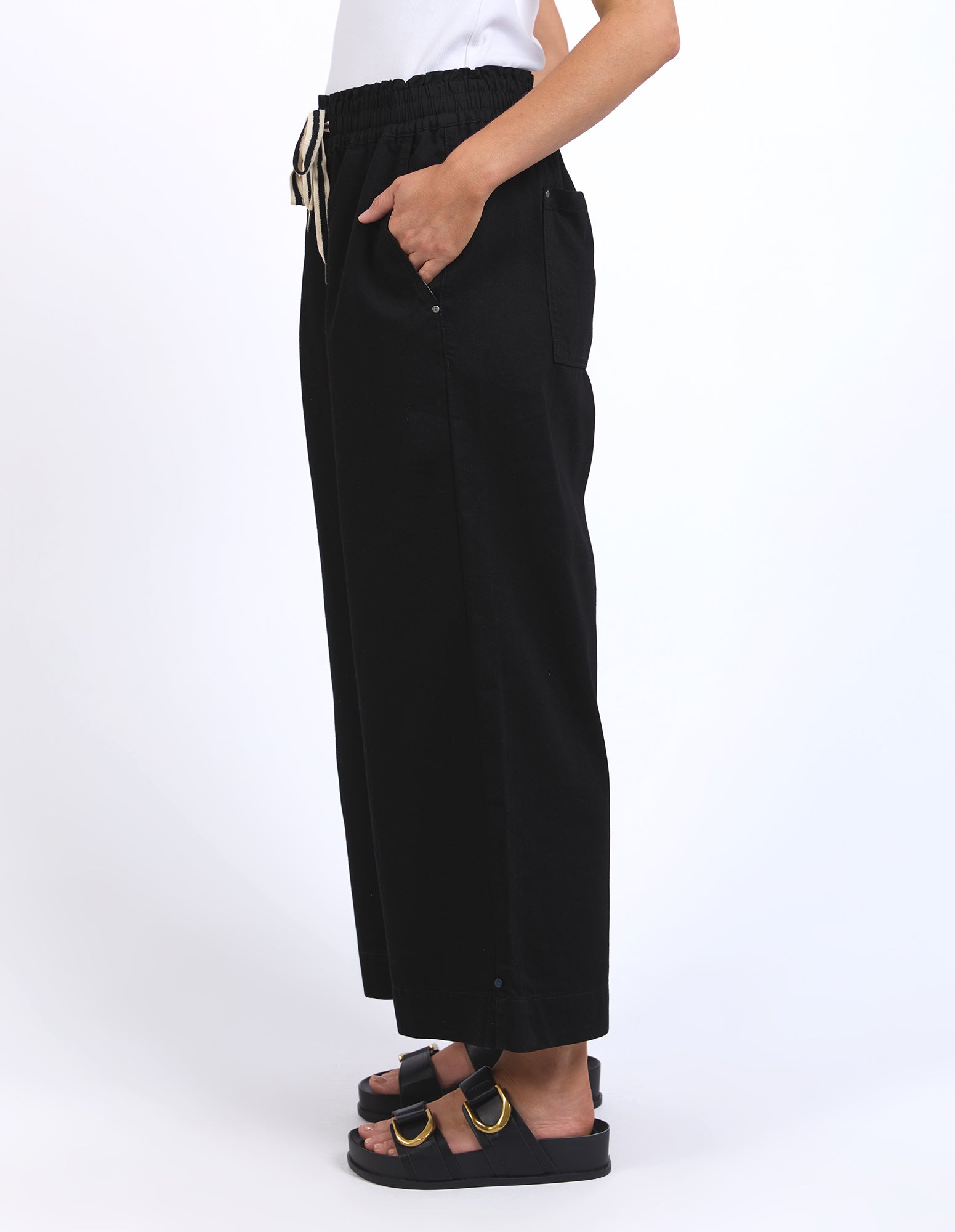 Greta Wide Leg Pant Black