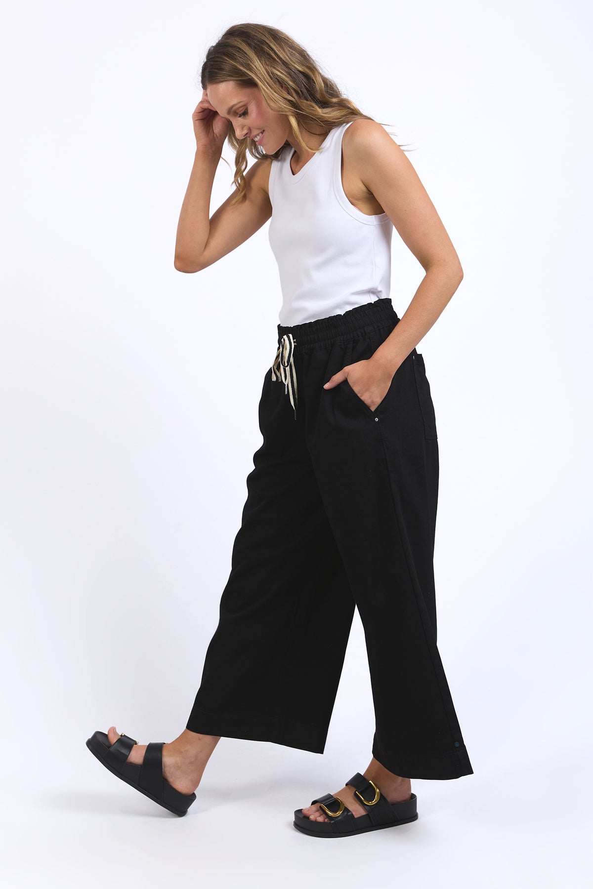 Greta Wide Leg Pant Black