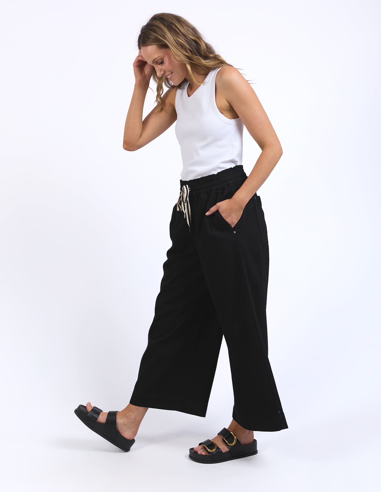 Greta Wide Leg Pant Black