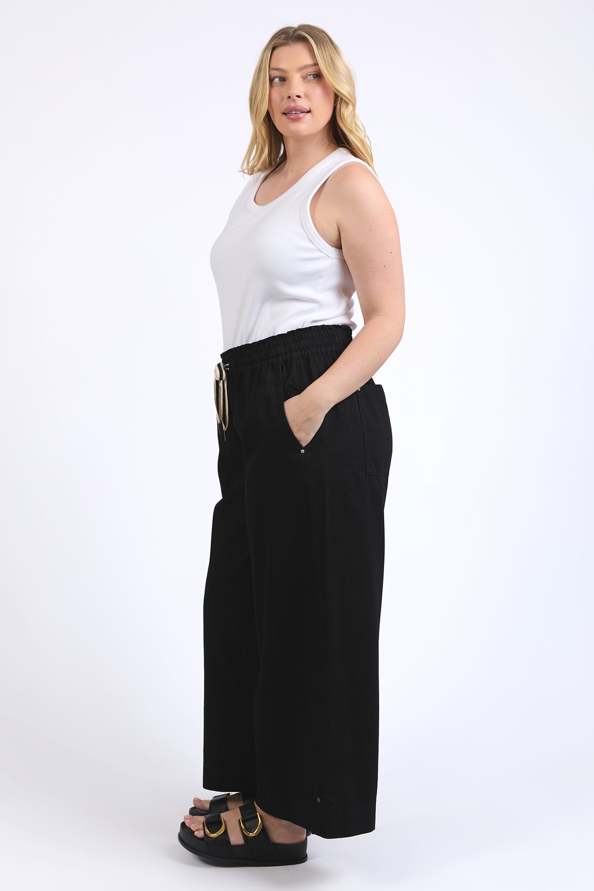 Greta Wide Leg Pant Black