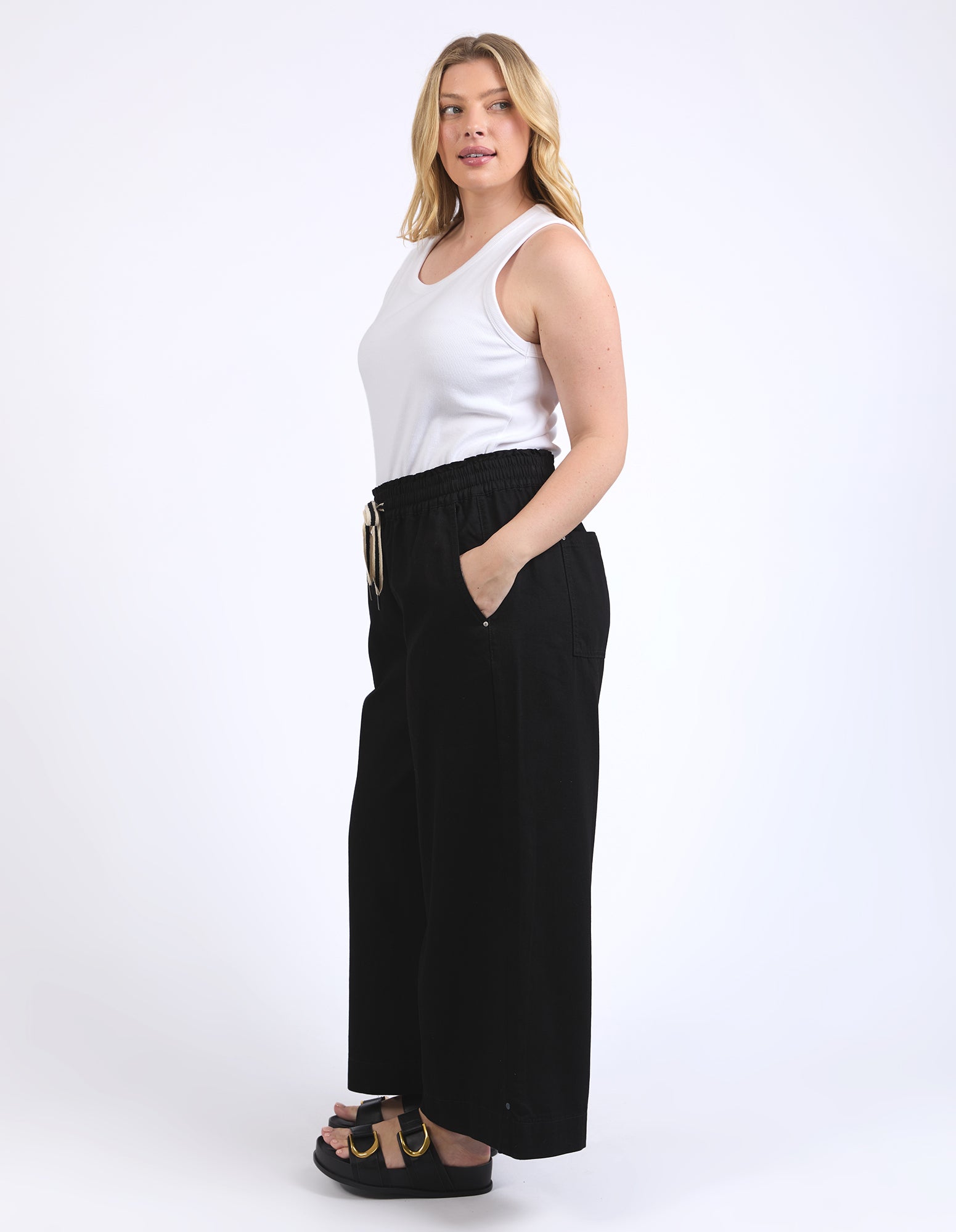 Greta Wide Leg Pant Black