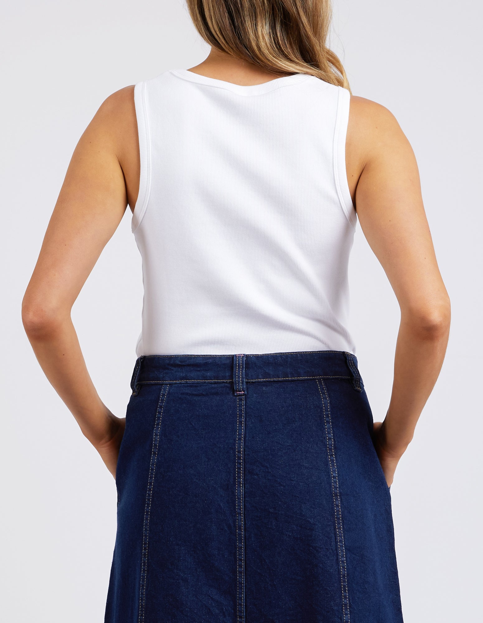 Florence Button Through Skirt | Mid Blue – Elsie & Florence